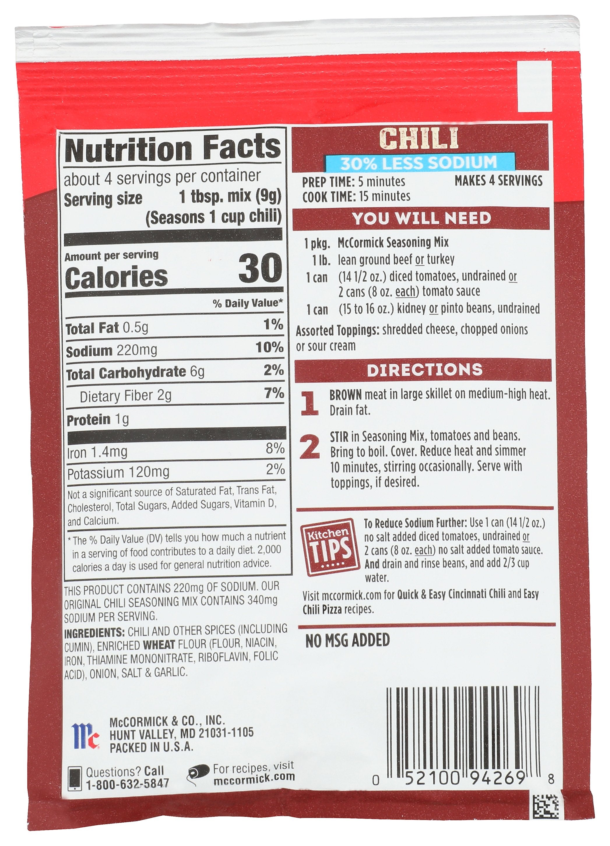 MC CORMICK MIX CHILI SEAS LESS SODM - Case of 12