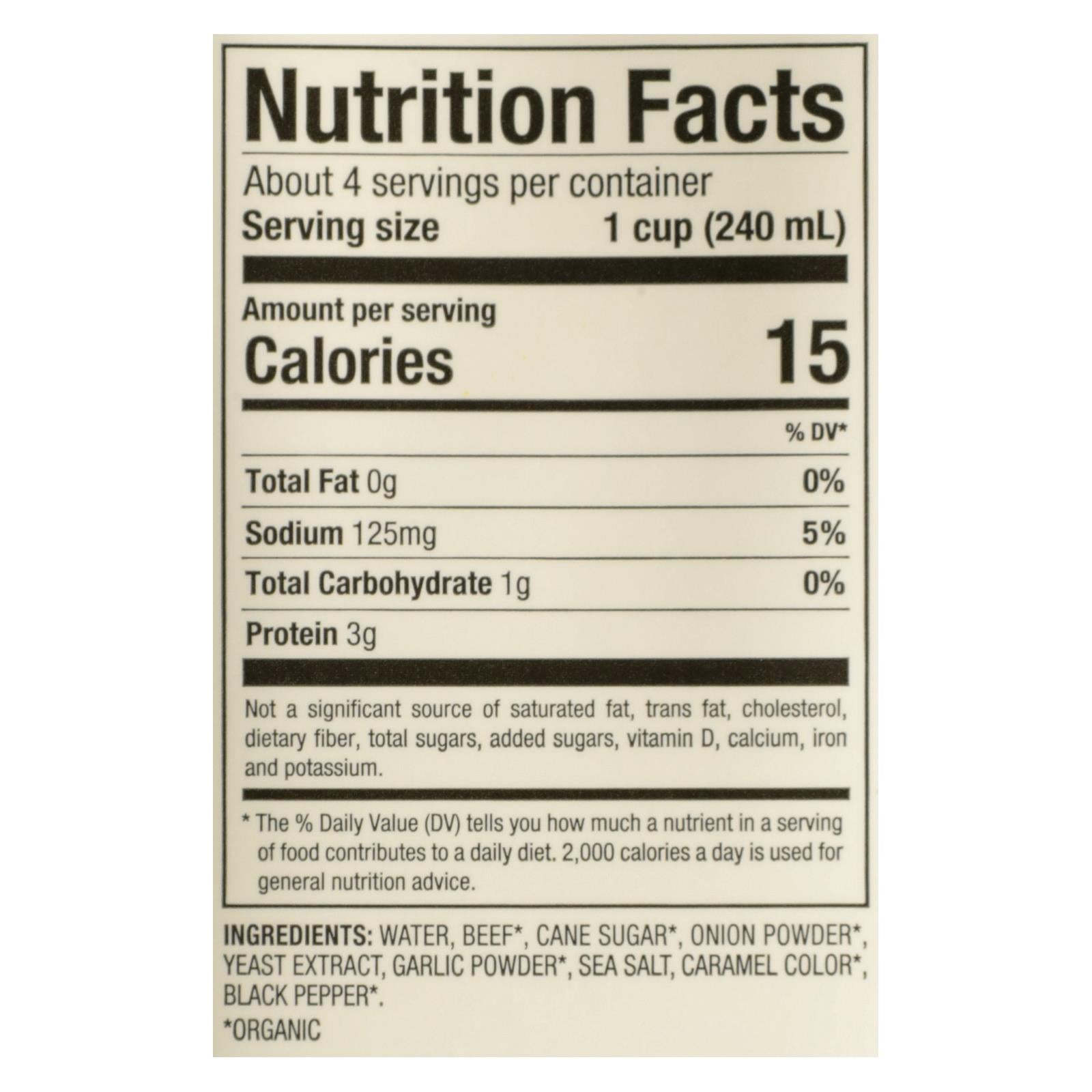 Pacific Natural Foods Beef Broth - Low Sodium - Case Of 12 - 32 Fl Oz.