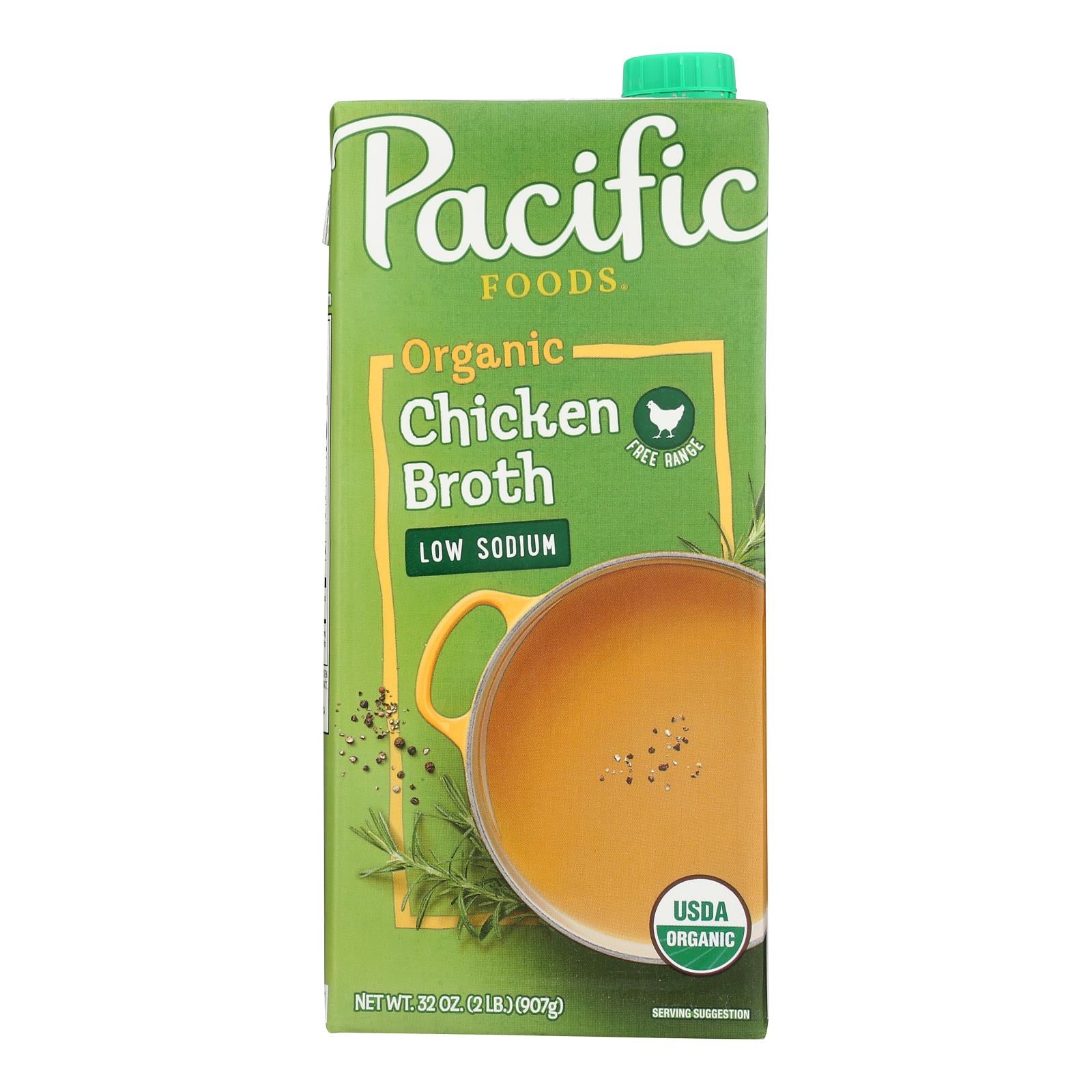 Pacific Natural Foods Organic Low Sodium Broth - Chicken - 32 fl oz