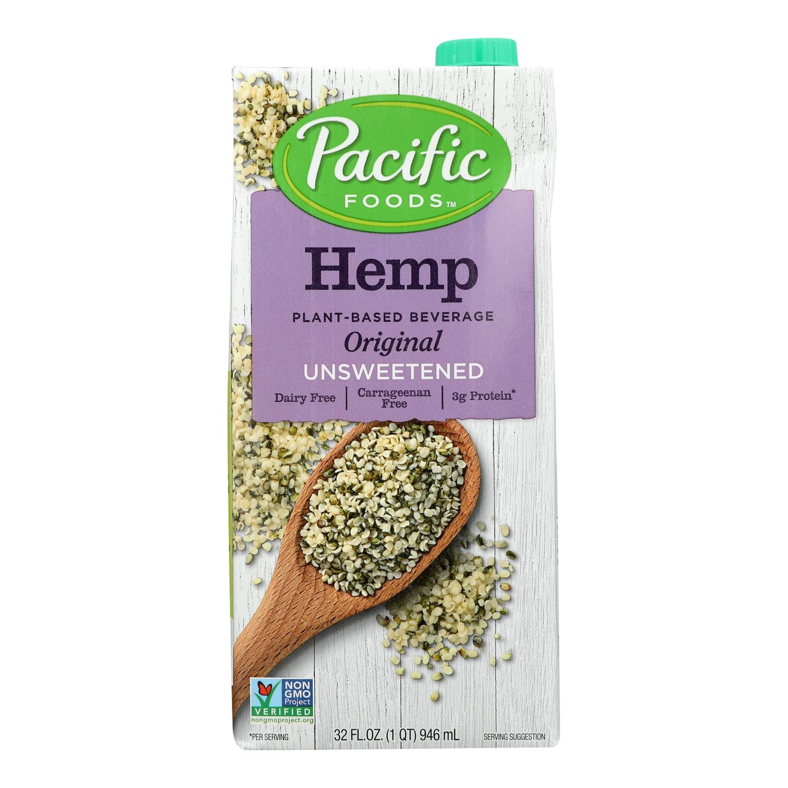 Pacific Natural Foods Hemp Original - Unsweetened - Case Of 12 - 32 Fl Oz.