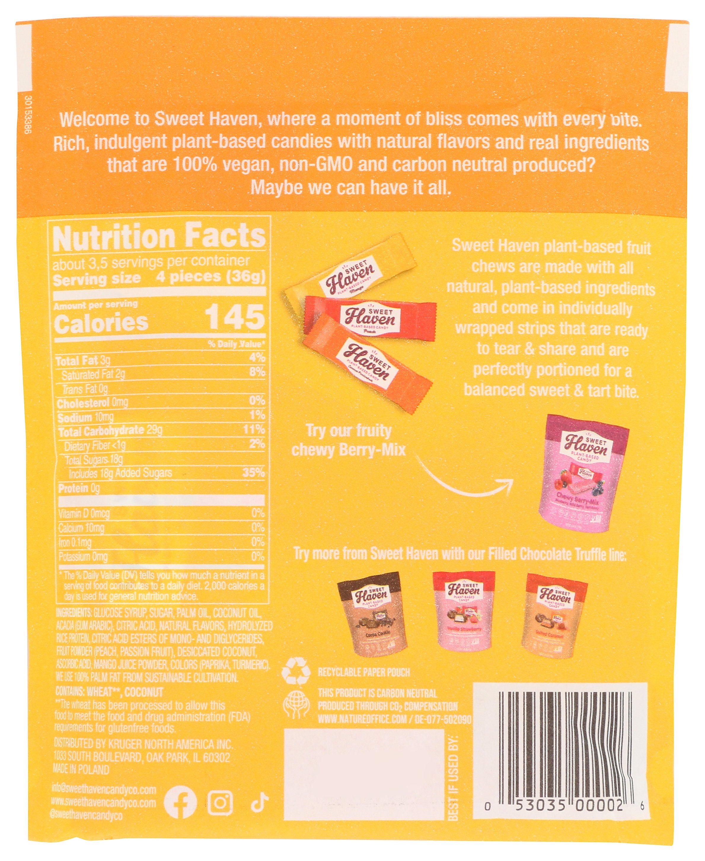 SWEET HAVEN CANDY CHEWY TRPCAL POUCH - Case of 6