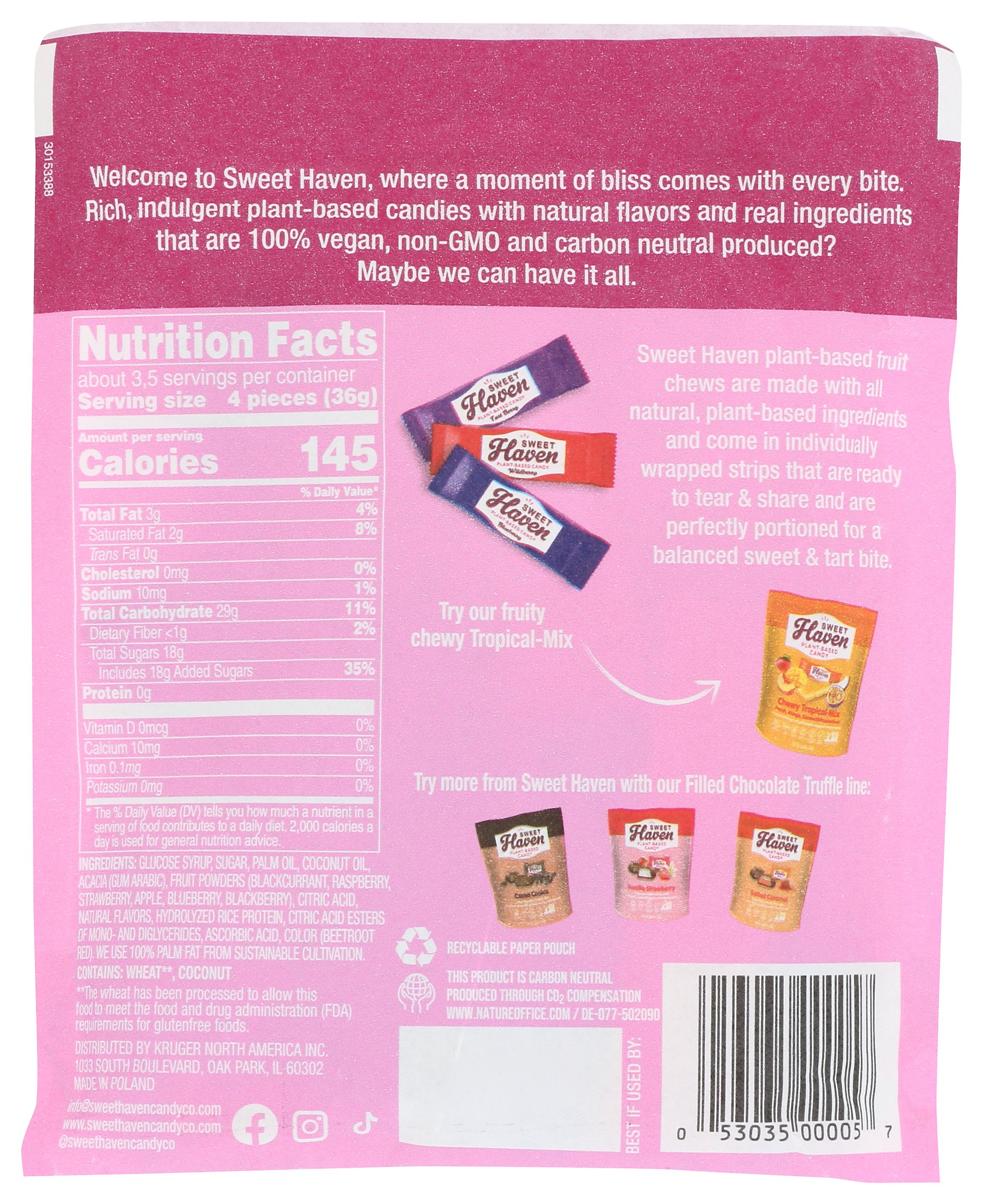 SWEET HAVEN CANDY CHEWY BERRY POUCH - Case of 6