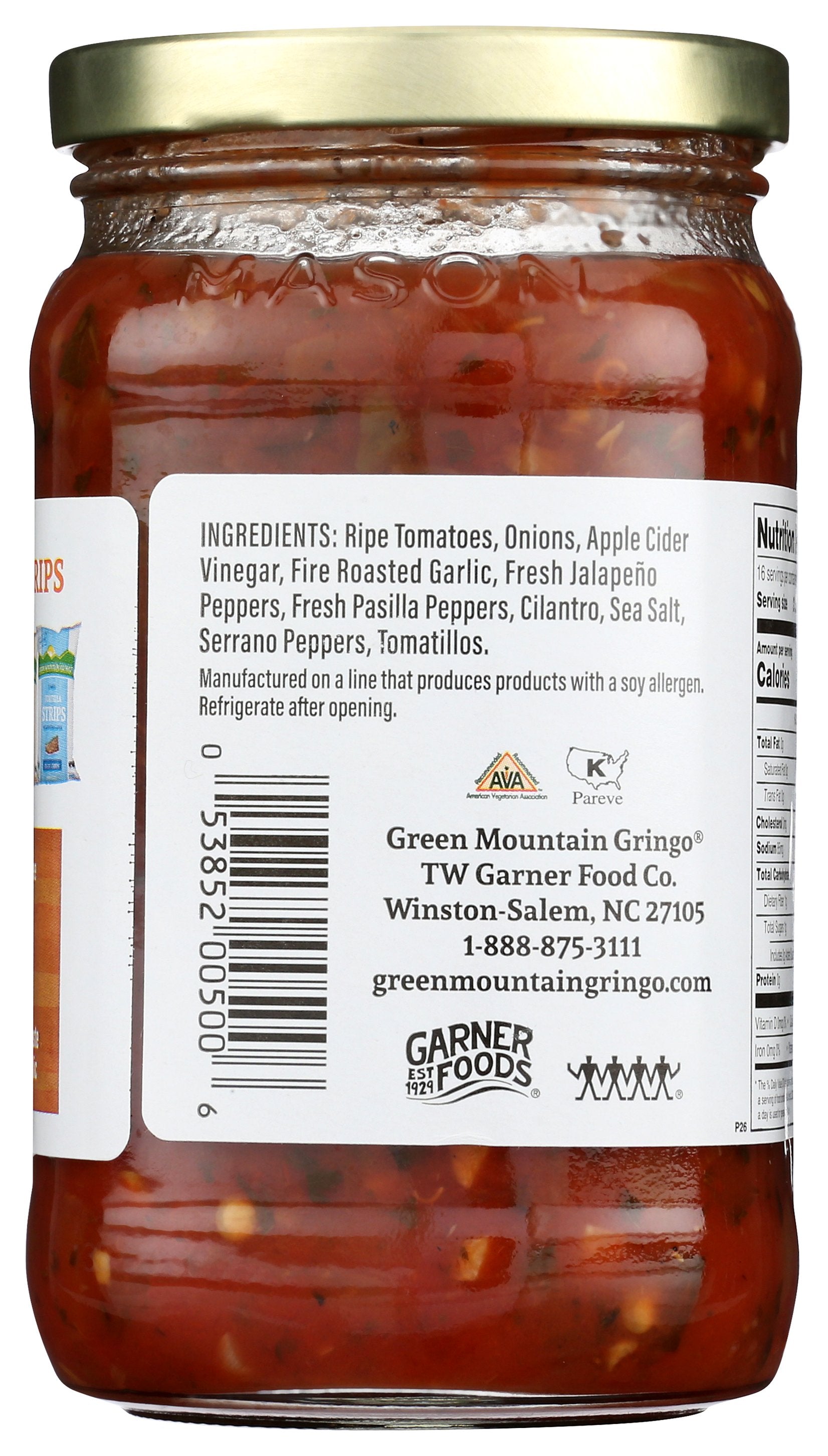GREEN MOUNTAIN GRINGO SALSA FIRE RSTD GARLIC - Case of 6
