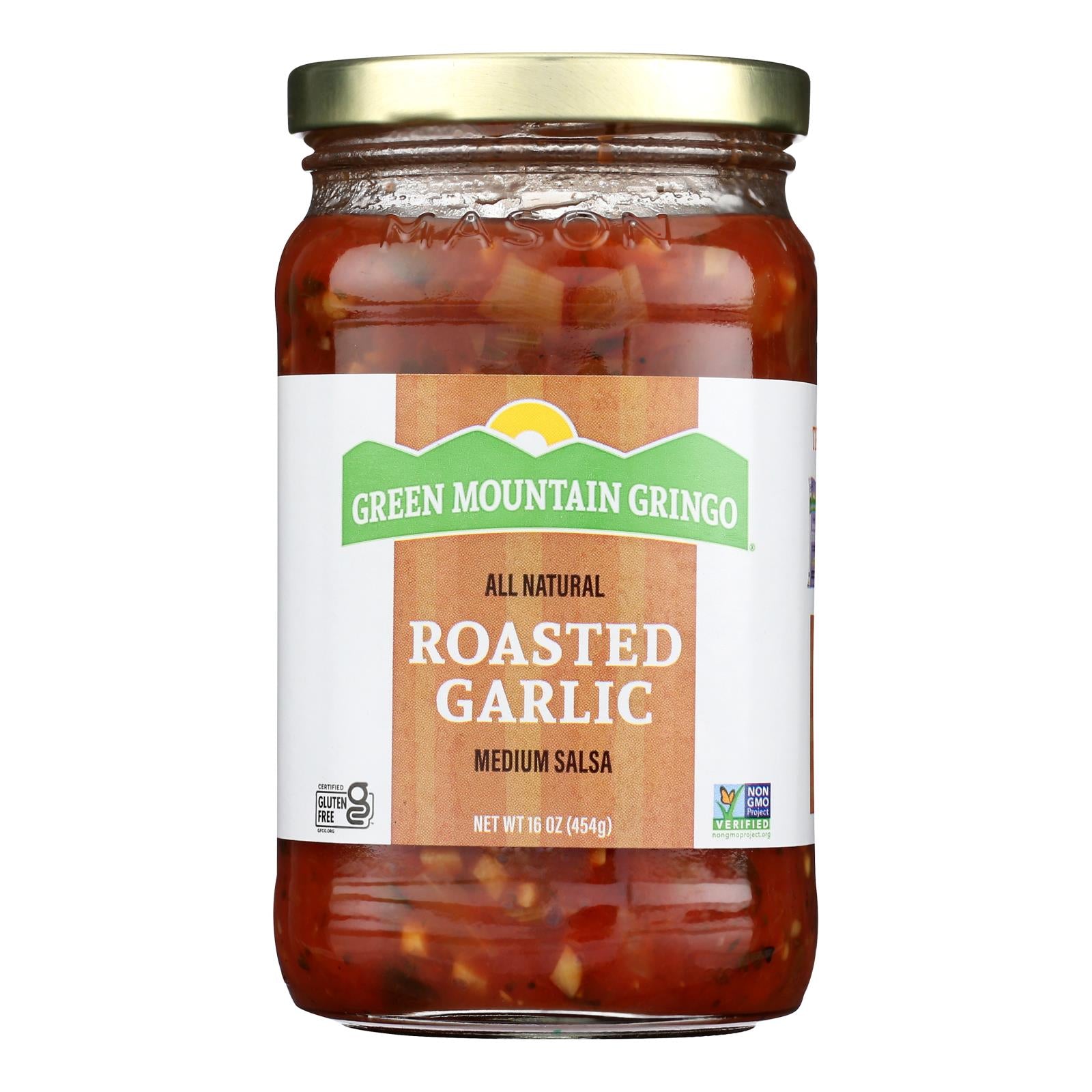 Green Mountain Gringo Medium Salsa - Garlic - Case Of 12 - 16 Oz.