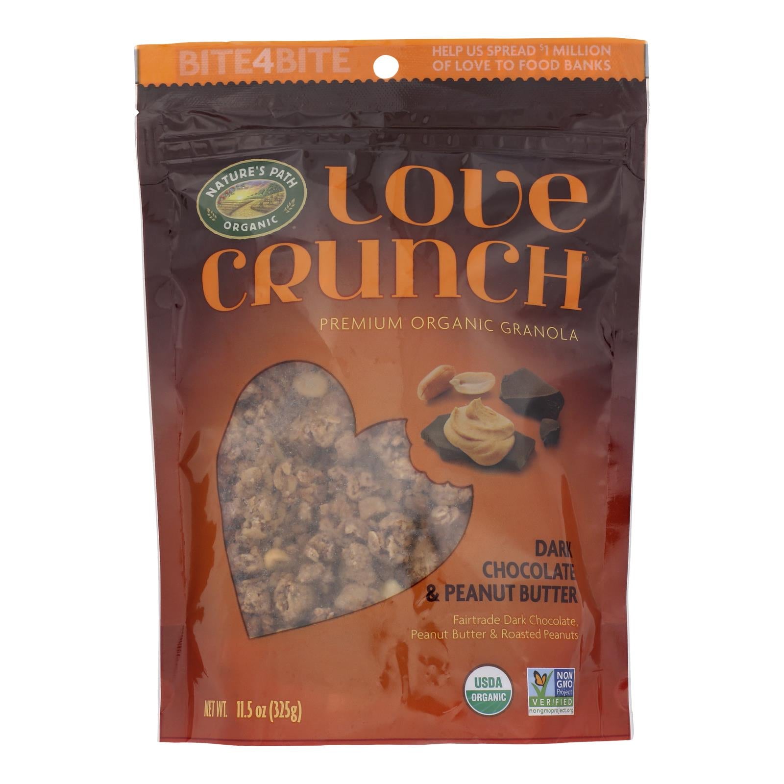 Nature's Path Organic Love Crunch Granola - Dark Chocolate And Peanut Butter - Case Of 6 - 11.5 Oz.
