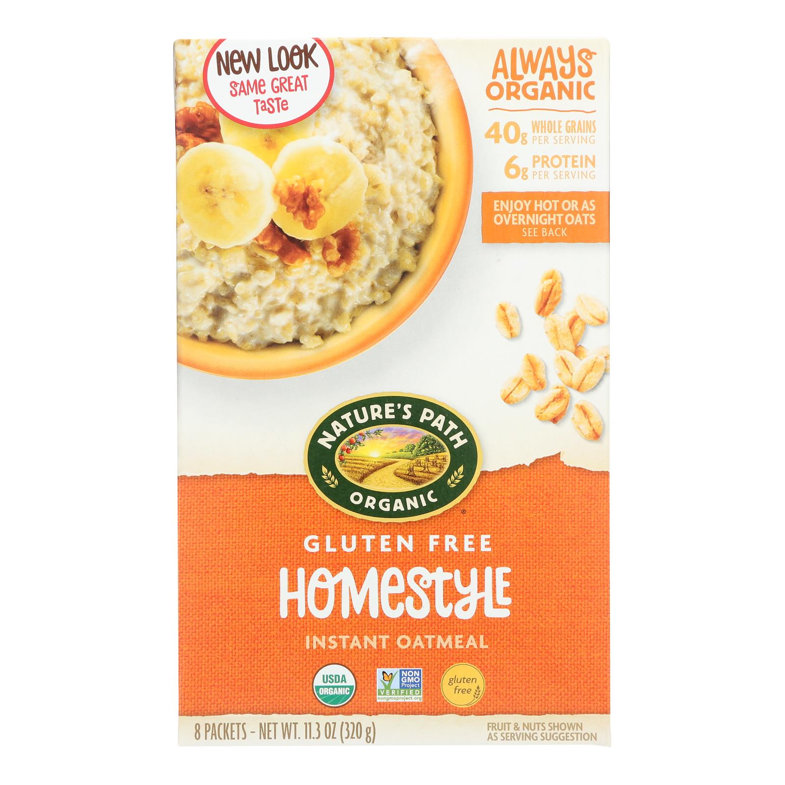Nature's Path Organic Hot Oatmeal - Homestyle - Case Of 6 - 11.3 Oz.