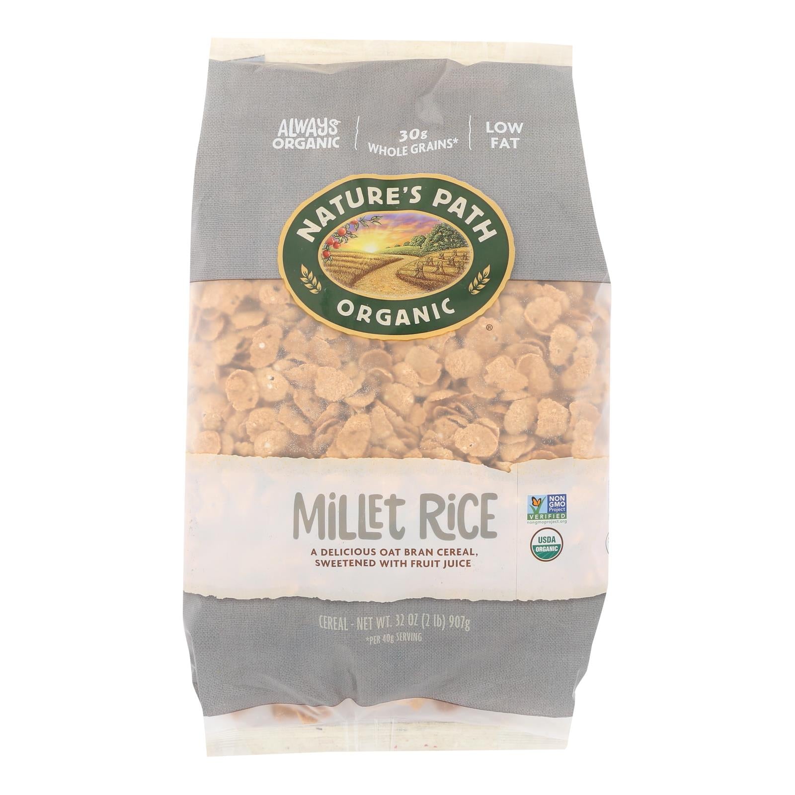 Nature's Path Organic Millet Rice Oat-bran Flakes Cereal - Case Of 6 - 32 Oz.