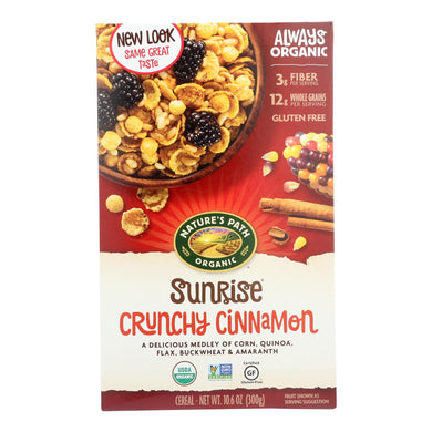 Nature's Path Organic Sunrise Cereal - Crunchy Cinnamon - Case Of 12 - 10.6 Oz.