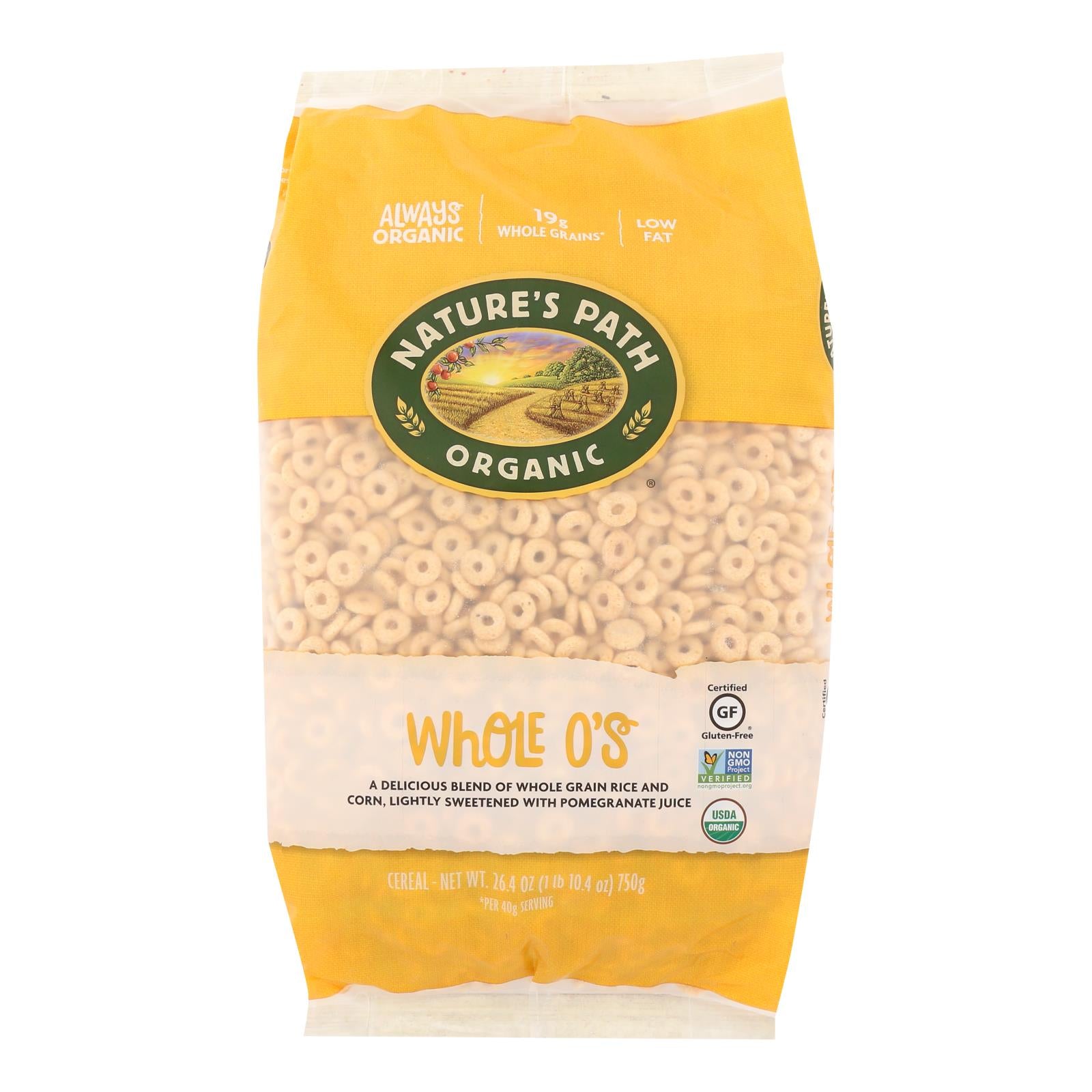 Nature's Path Organic Whole O's Cereal - Case of 6 - 26.4 oz.