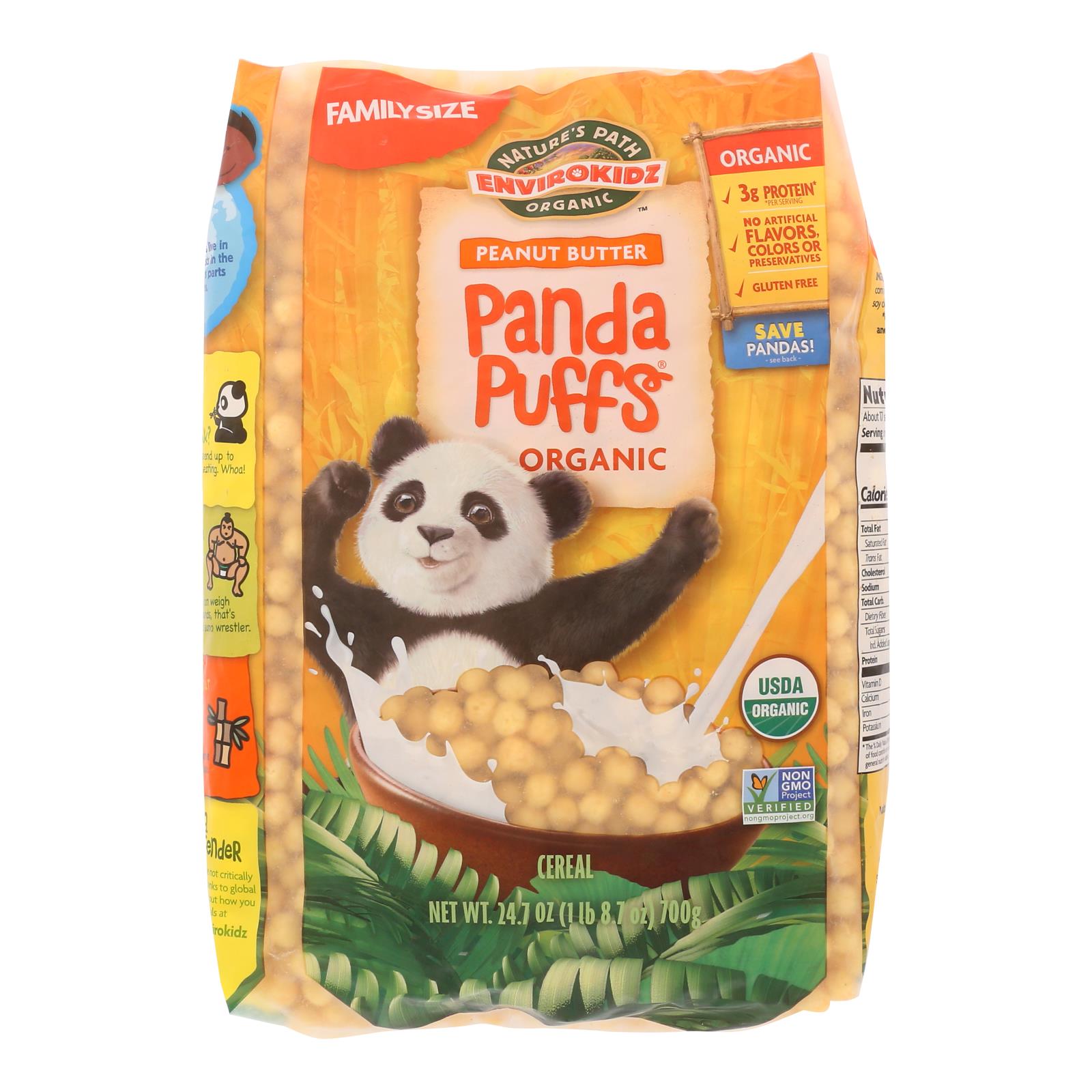 Envirokidz - Panda Puffs Cereal - Peanut Butter - Case Of 6 - 24.7 Oz.