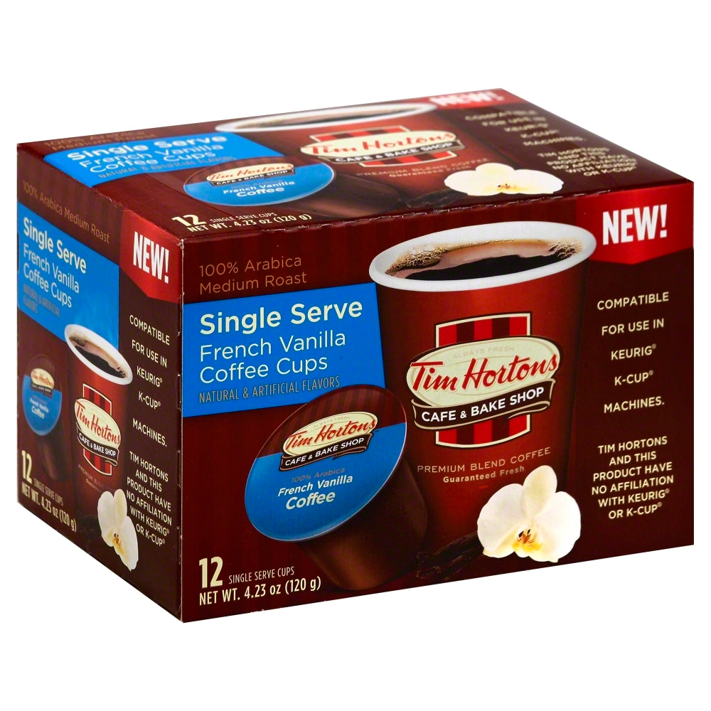 Tim Horton Coffee Single Serve French Vanilla - Pack of 6 - 4.23 oz