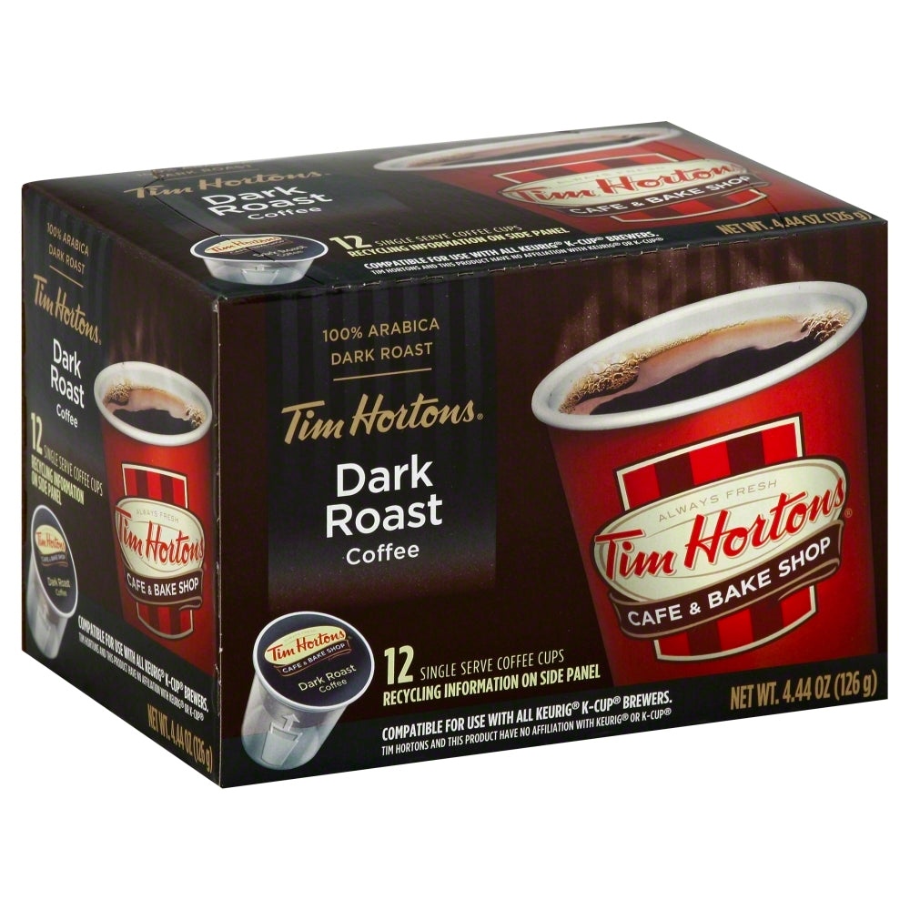 Tim Horton Coffee Single Serve Dark Roast - Pack of 6 - 4.44 oz
