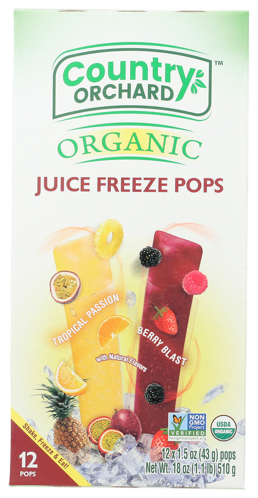 Country Orchard organic Freeze Pops Tropical - Case of 8 - 12 pops