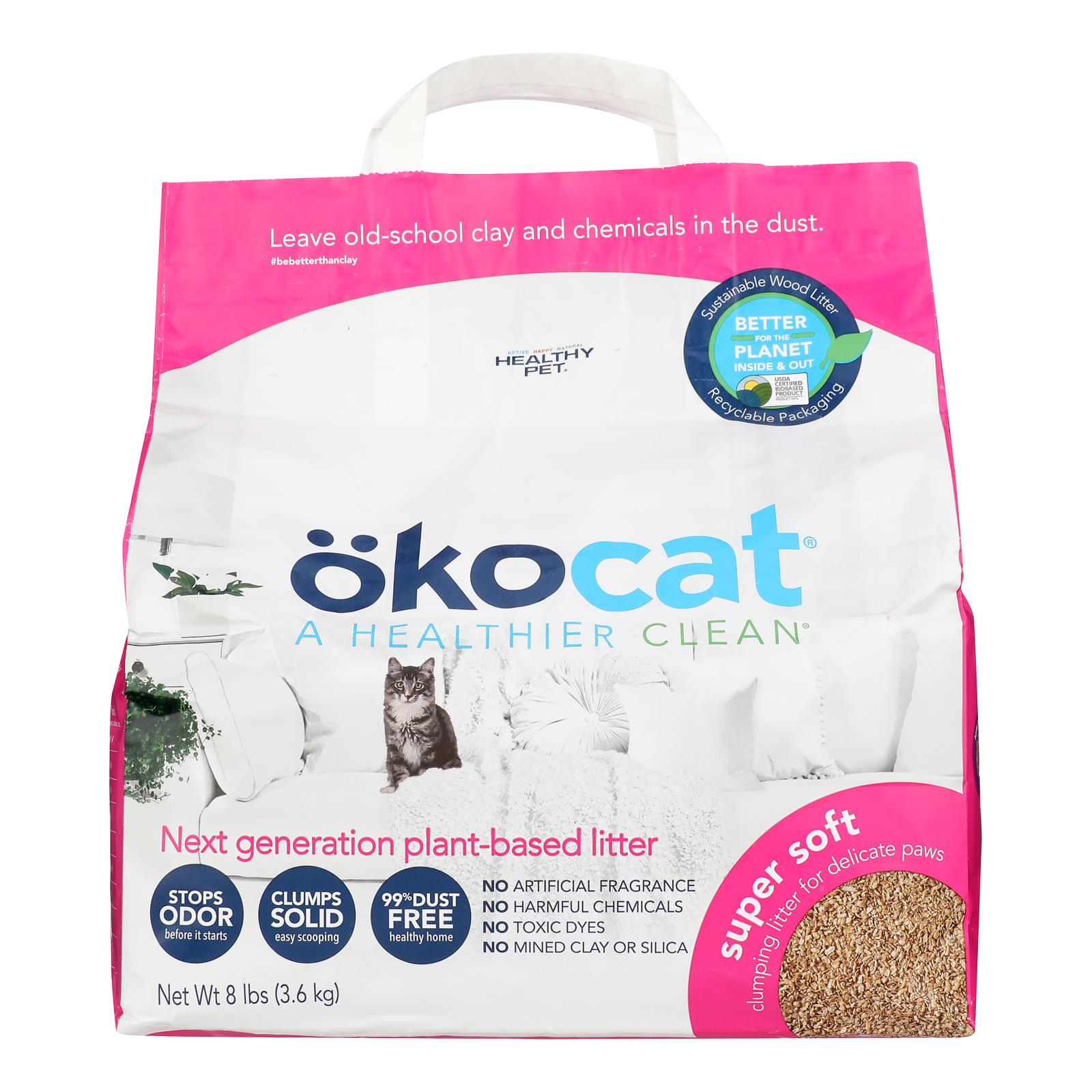 Okocat - Clumping Litter Wood Scent Soft - 1 Each-8 pounds