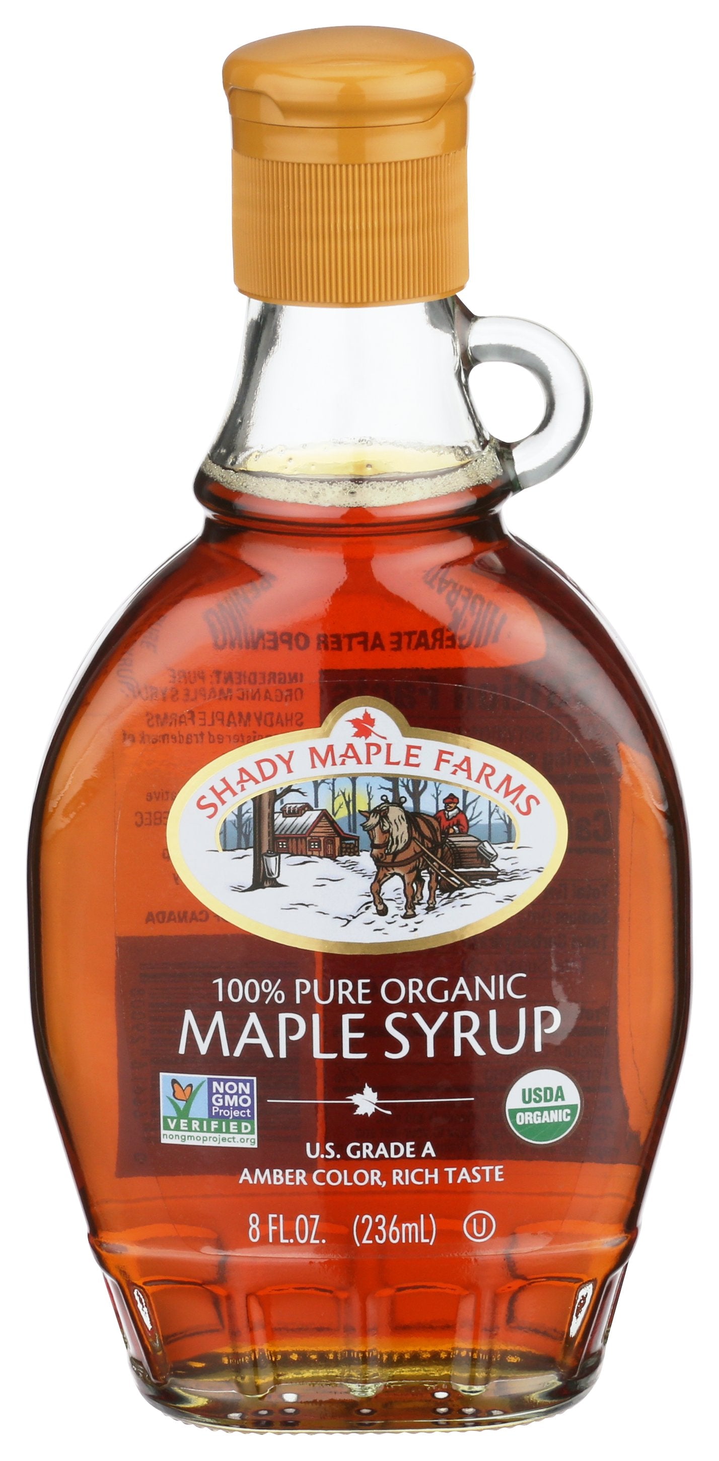 SHADY MAPLE FARM SYRUP AMBR RICH TASTE ORG - Case of 12 [8 OZ LEONE ORGANIC MAPLE SYRUP US GRADE A AMBER RICH TASTE SMF - 8 OZ]
