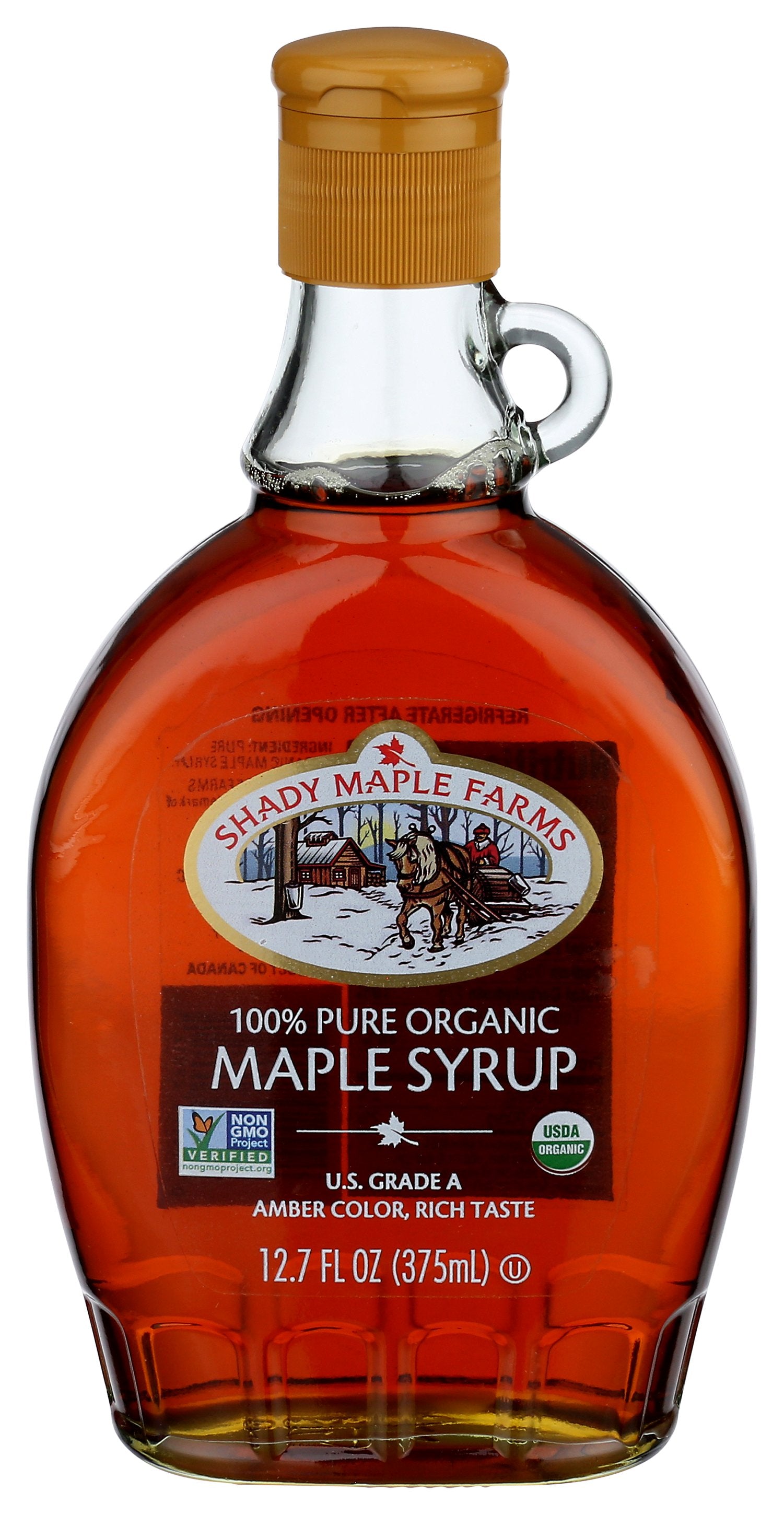 SHADY MAPLE FARM SYRUP AMBR RICH TASTE ORG - Case of 12 [12.7 OZ LEONE ORGANIC MAPLE SYRUP US GRADE A AMBER RICH TASTE SMF - 12.7 OZ]