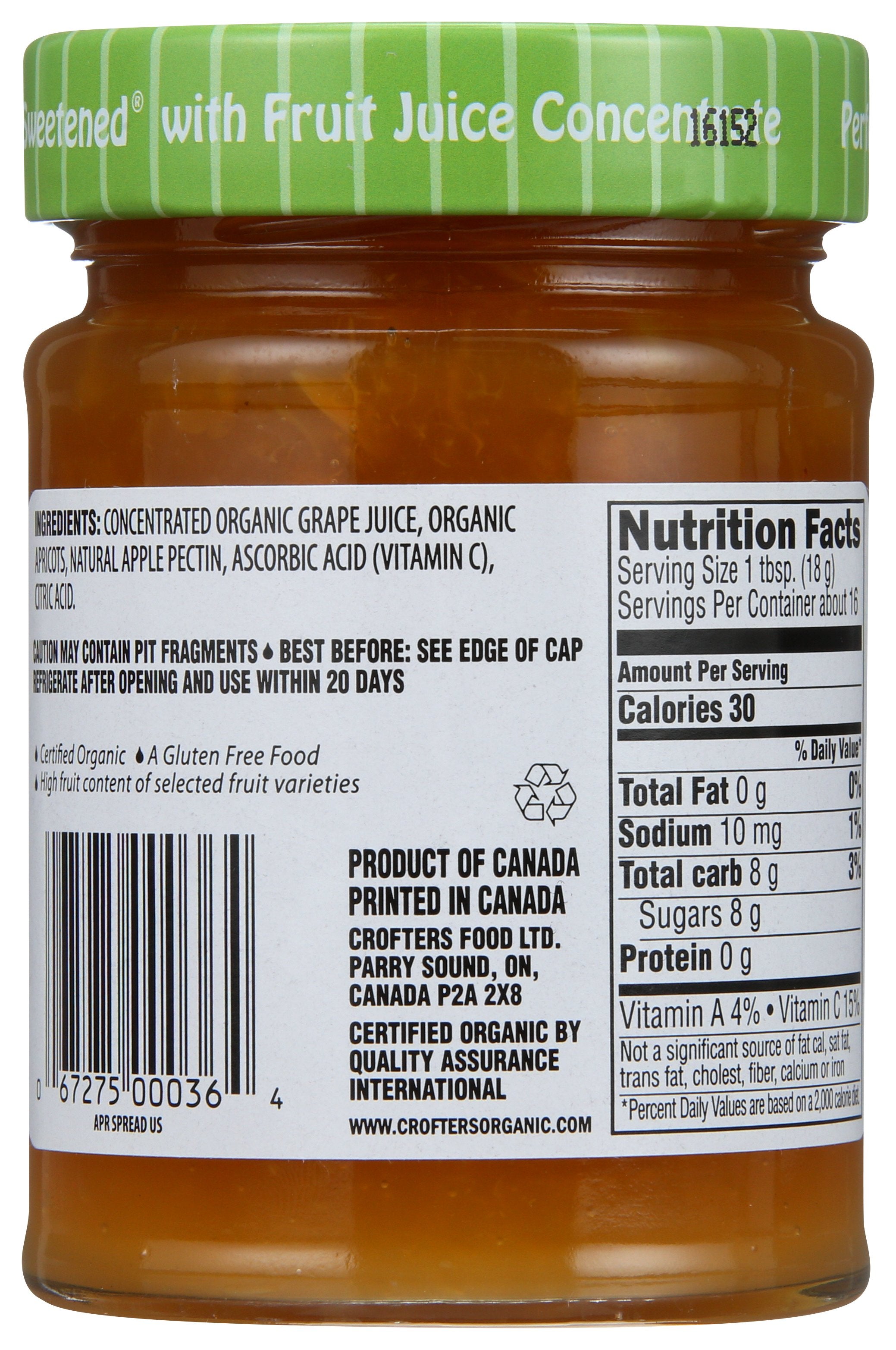 CROFTERS FRUIT SPRD APRICOT ORG - Case of 6