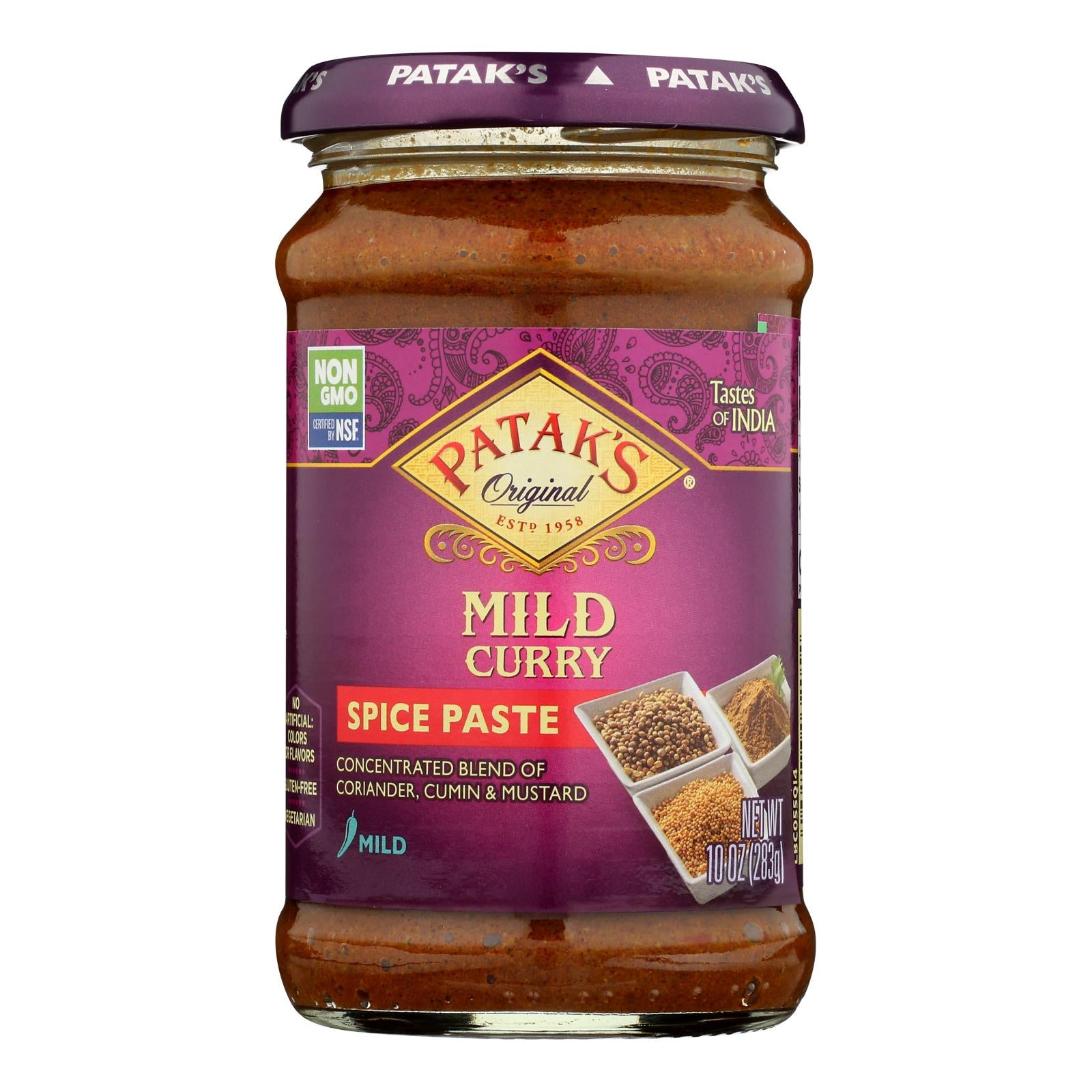 Pataks Spice Paste - Mild Curry - Mild - 10 Oz - Case Of 6