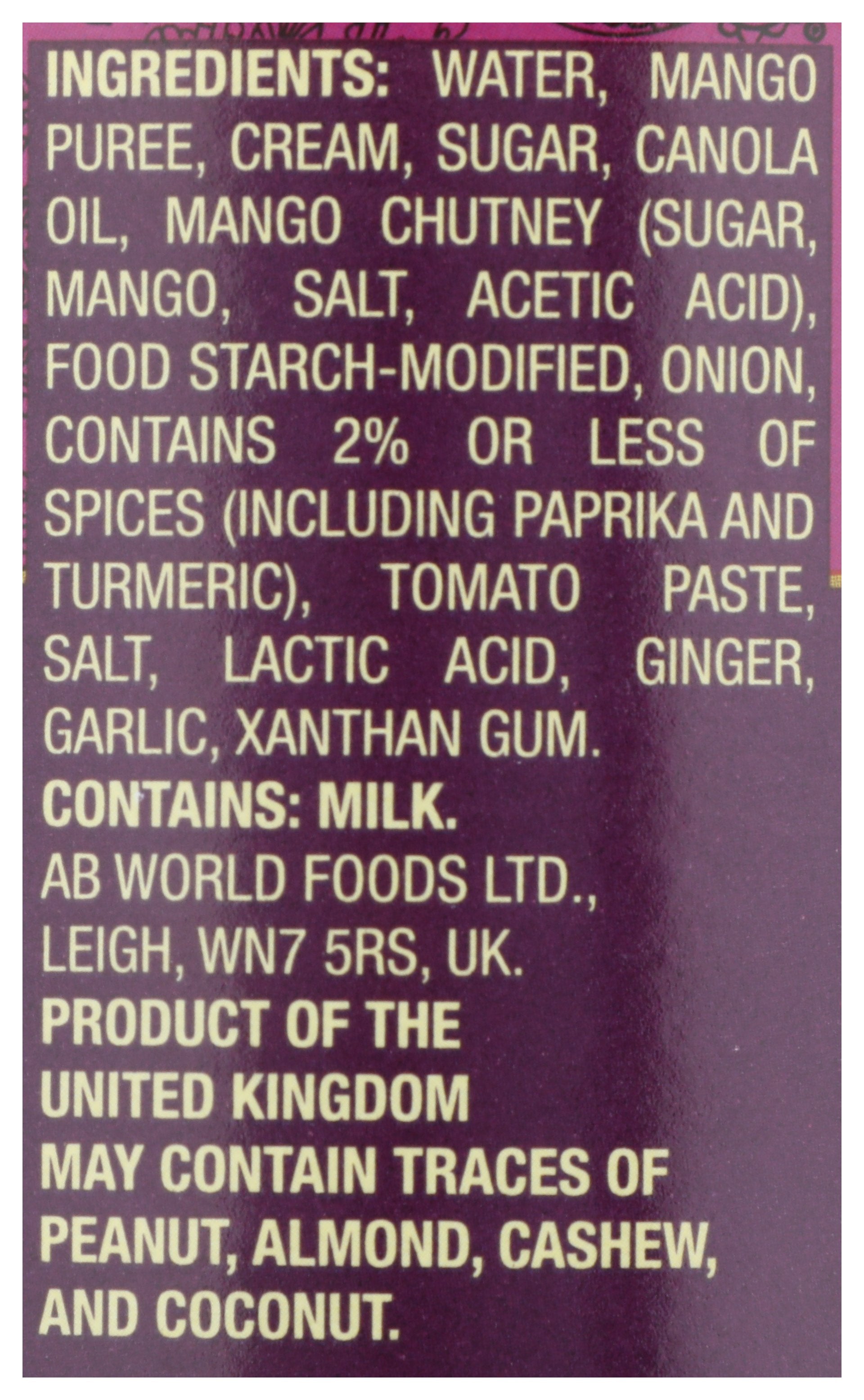 PATAKS SAUCE MANGO GLASS - Case of 6