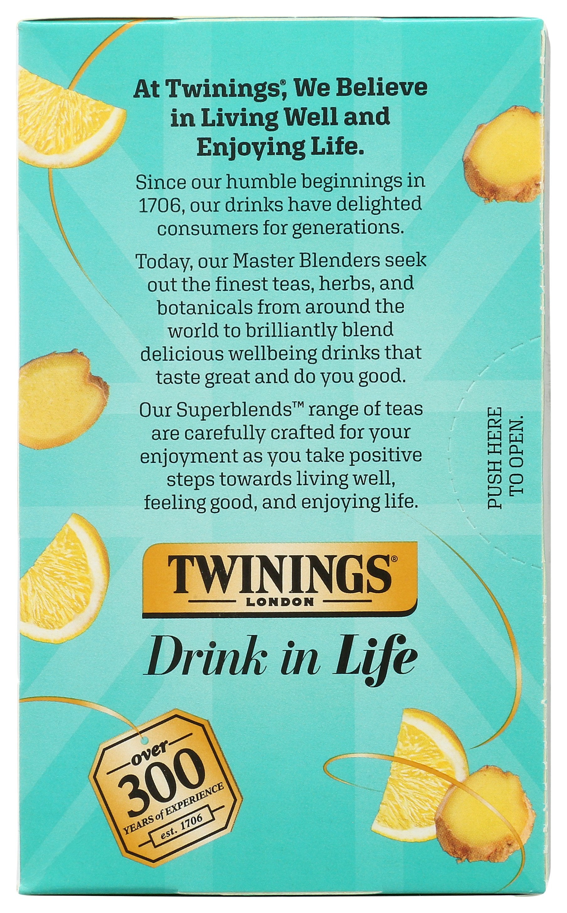 TWINING TEA TEA PROBTC LEMON GINGER - Case of 6