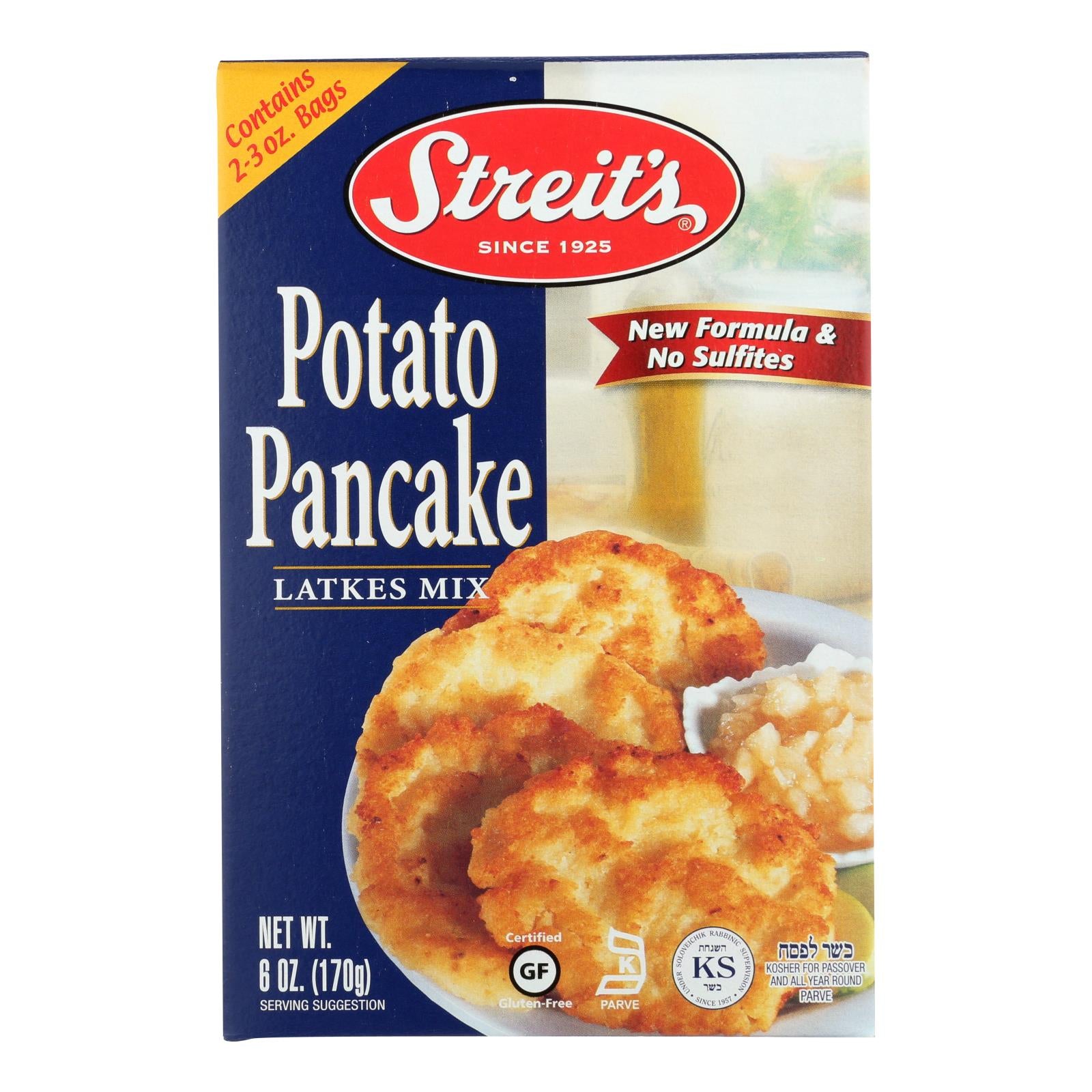 Streit's Pancake Mix - Potato - Case Of 12 - 6 Oz.