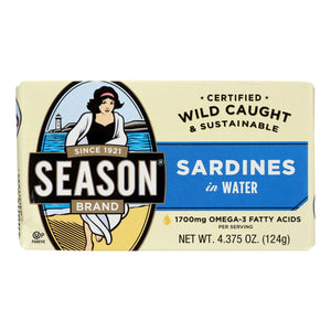 Season Sardines In Water  - Case Of 12 - 4.375 Oz