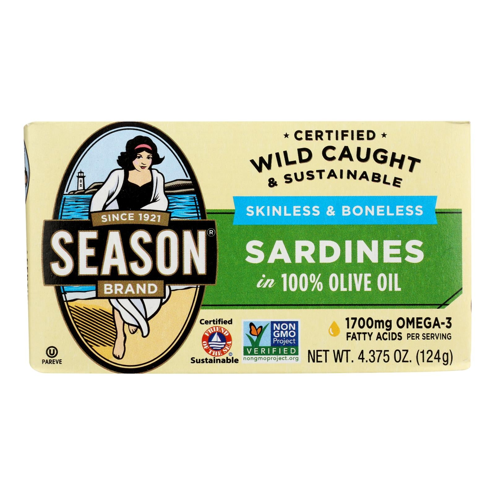 Season Sardines In Olive Oil  - Case Of 12 - 4.375 Oz