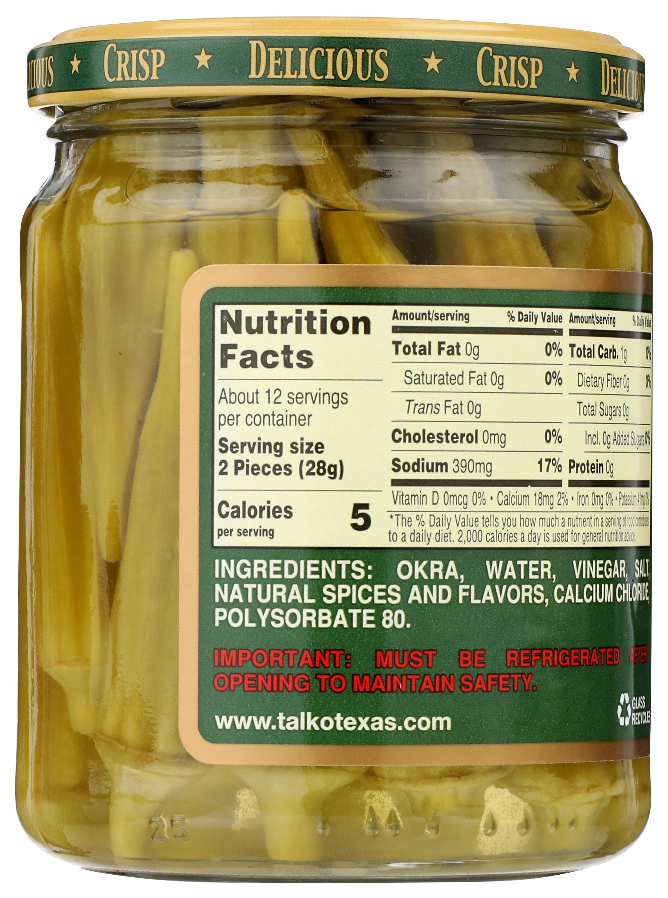 TALK O TEXAS OKRA PICKLED HOT - Case of 12