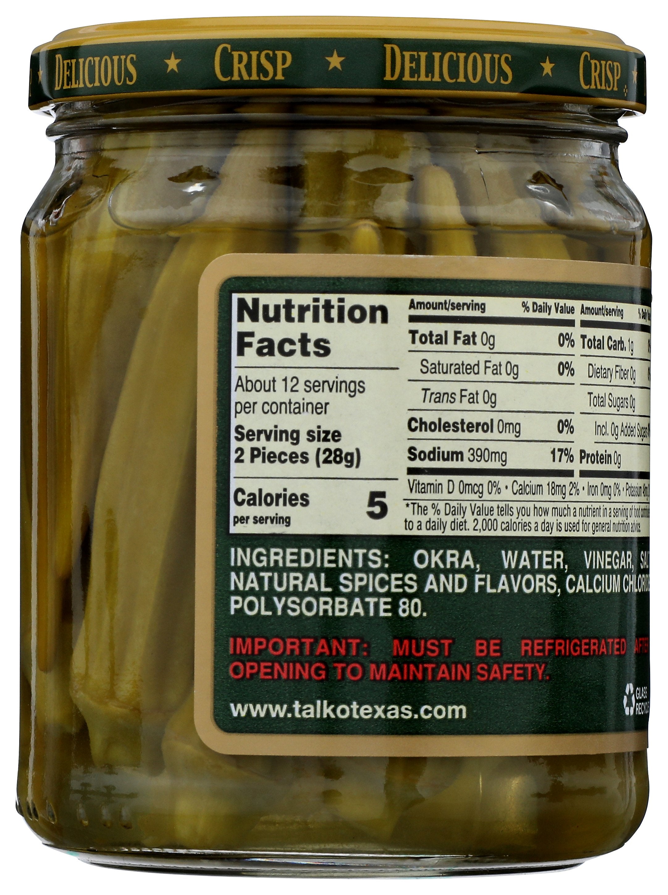 TALK O TEXAS OKRA PICKLED MILD - Case of 12