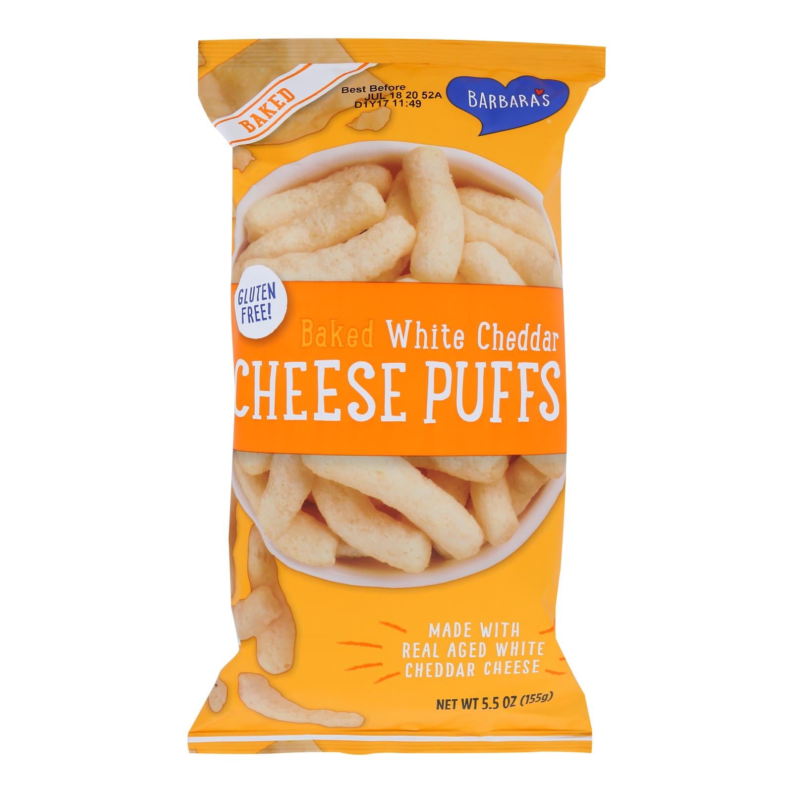 Barbara's Bakery - Baked White Cheddar Cheese Puffs - Case Of 12 - 5.5 Oz.
