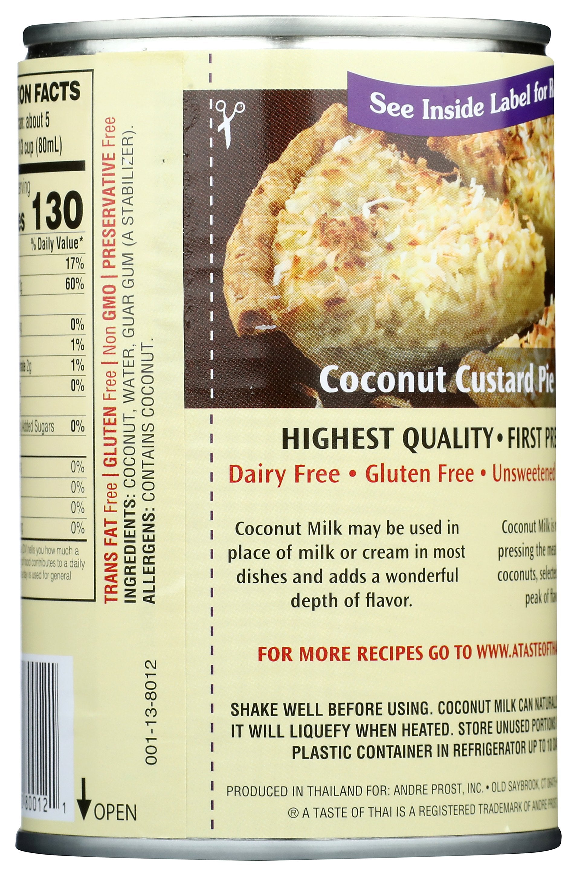 TASTE OF THAI COCONUT MILK - Case of 12