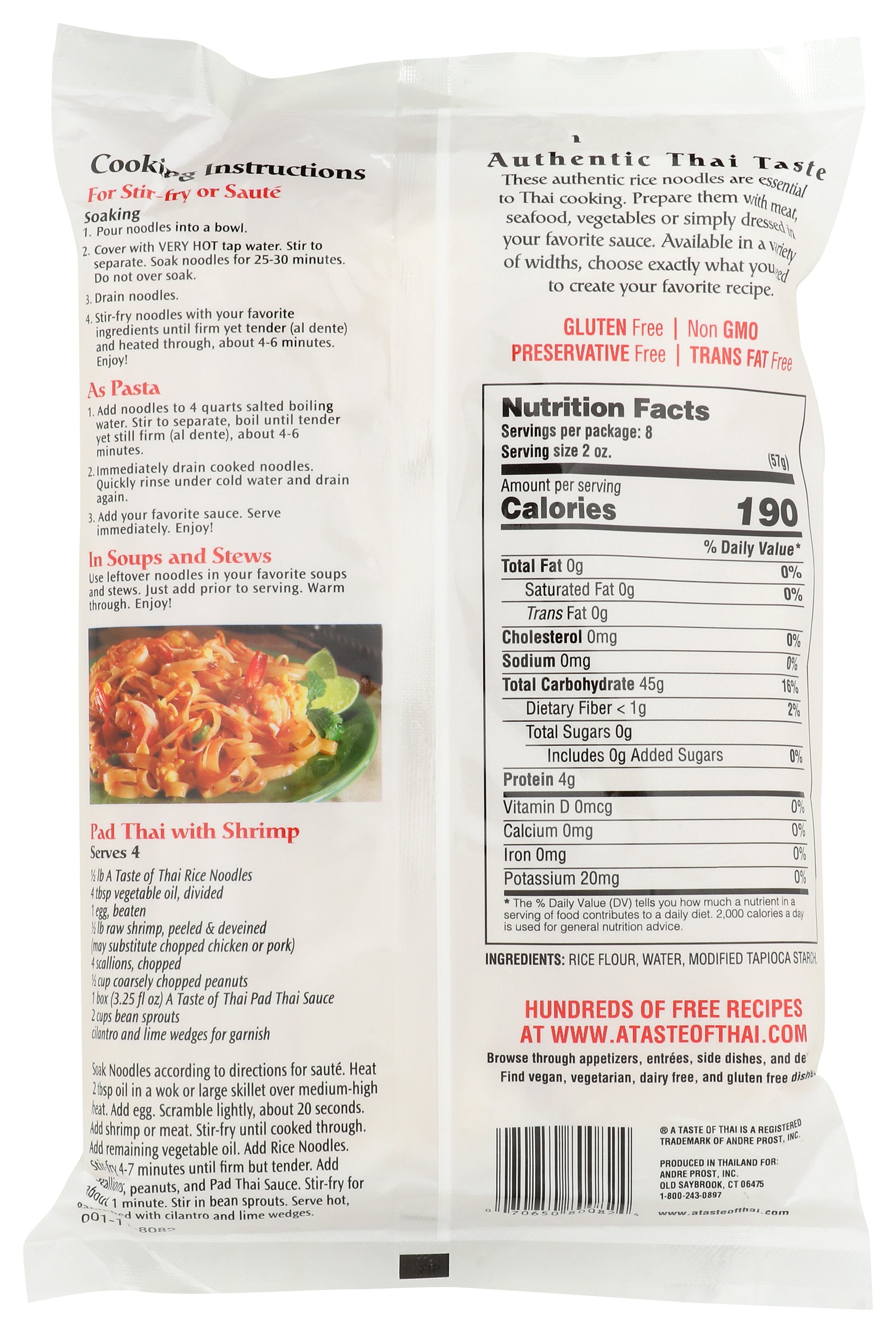 TASTE OF THAI NOODLE RICE LINGUINE - Case of 6