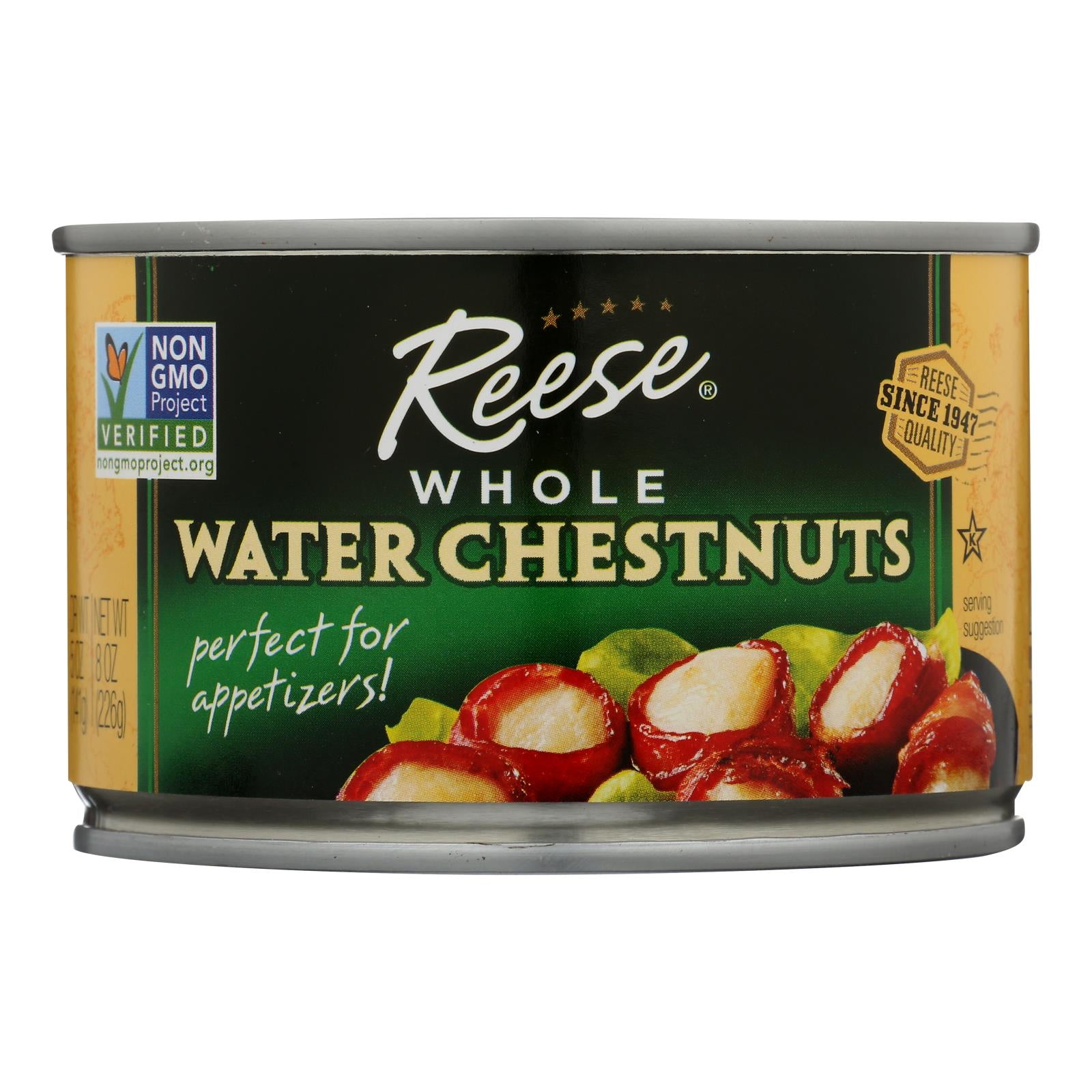 Reese Water Chestnuts - Whole - Case Of 24 - 8 Oz