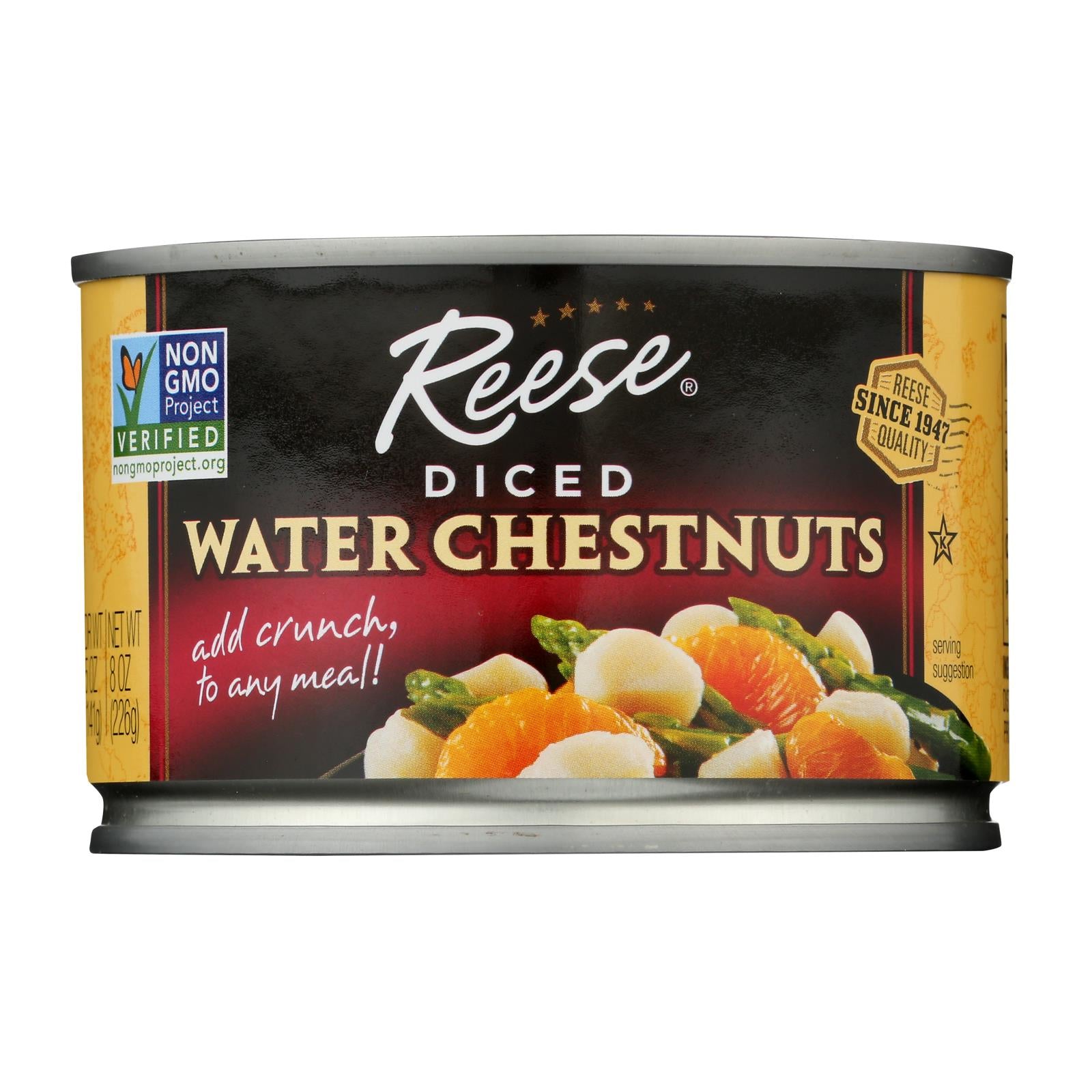 Reese Water Chestnuts - Diced - Case Of 24 - 8 Oz