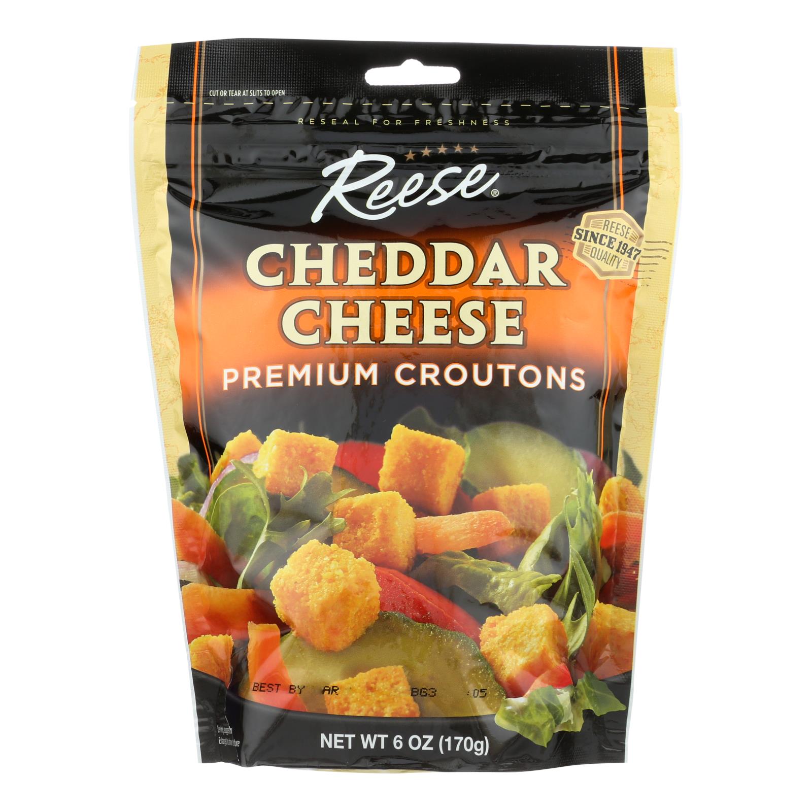 Reese Premium Croutons - Cheddar Cheese - Case Of 12 - 6 Oz.