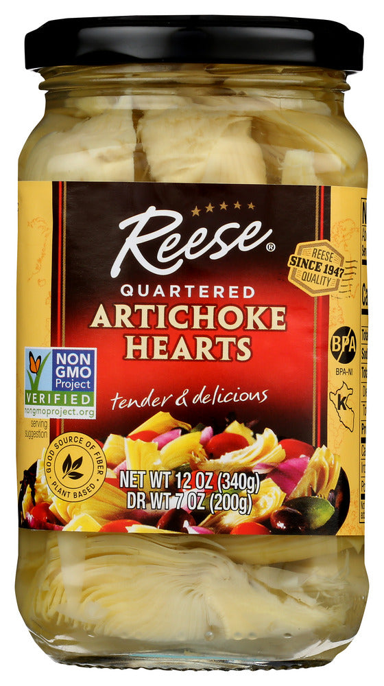Reese Quartered Artichoke Hearts 12 oz - Case of 12