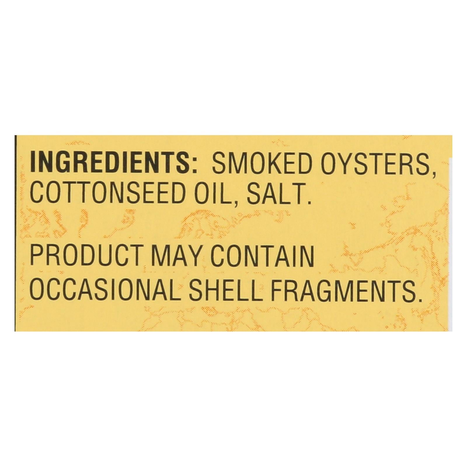 Reese Oysters - Smoked - Medium - 3.7 Oz - Case Of 10
