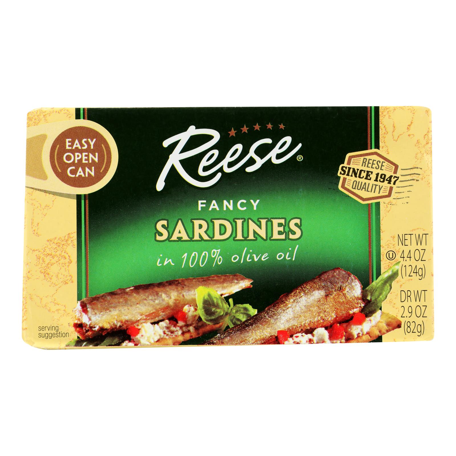 Reese's Fancy Sardines  - Case Of 10 - 4.37 Oz