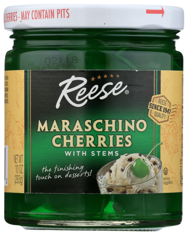 Reese Cherry Green Stem - Pack of 12 - 10 Oz