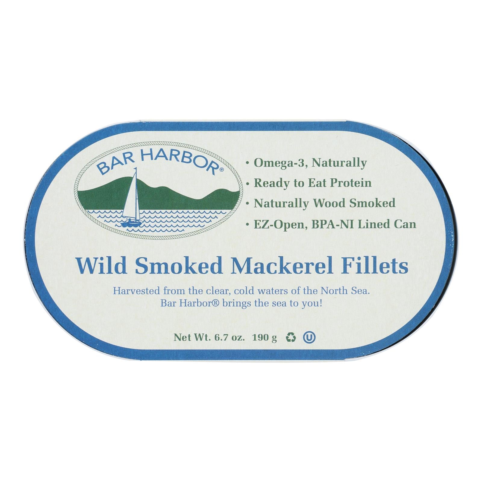 Bar Harbor - Mackerel Fillets Wild Smoked - Case Of 12-6.7 Oz