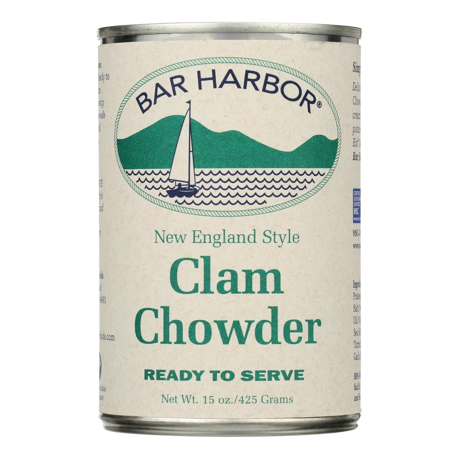 Bar Harbor - Clam Chowder - Ready To Serve - Case Of 6-15 Oz.