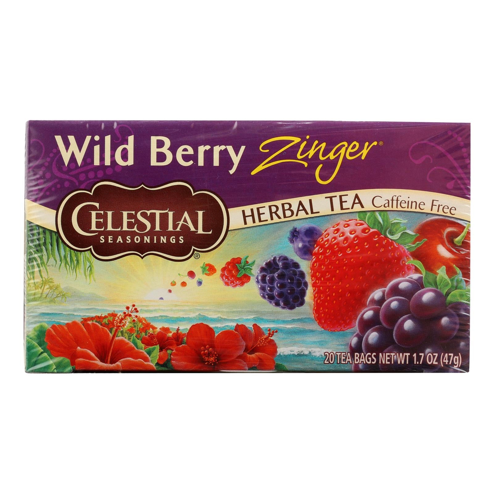 Celestial Seasonings Herb Tea Wild Berry Zinger - 20 Tea Bags - Case of 6