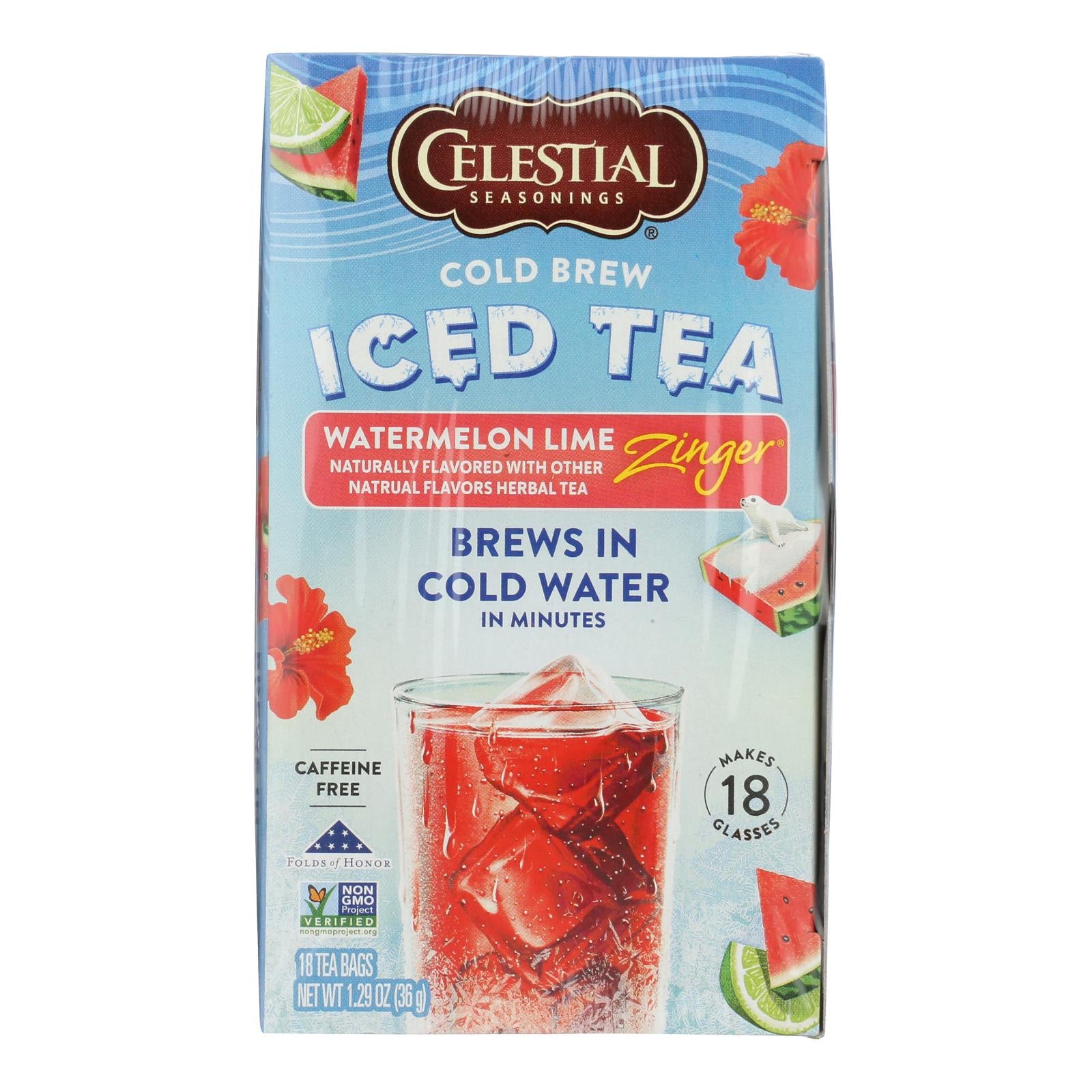 Celestial Seasonings - Ice Tea Cold Brw Wtrmln Lm - Case of 6-18 BAG