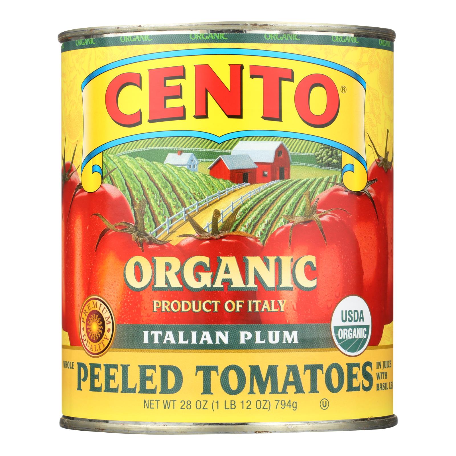 Cento - Italian Plum Whole Peeled Tomatoes - Case of 6 - 28 oz.