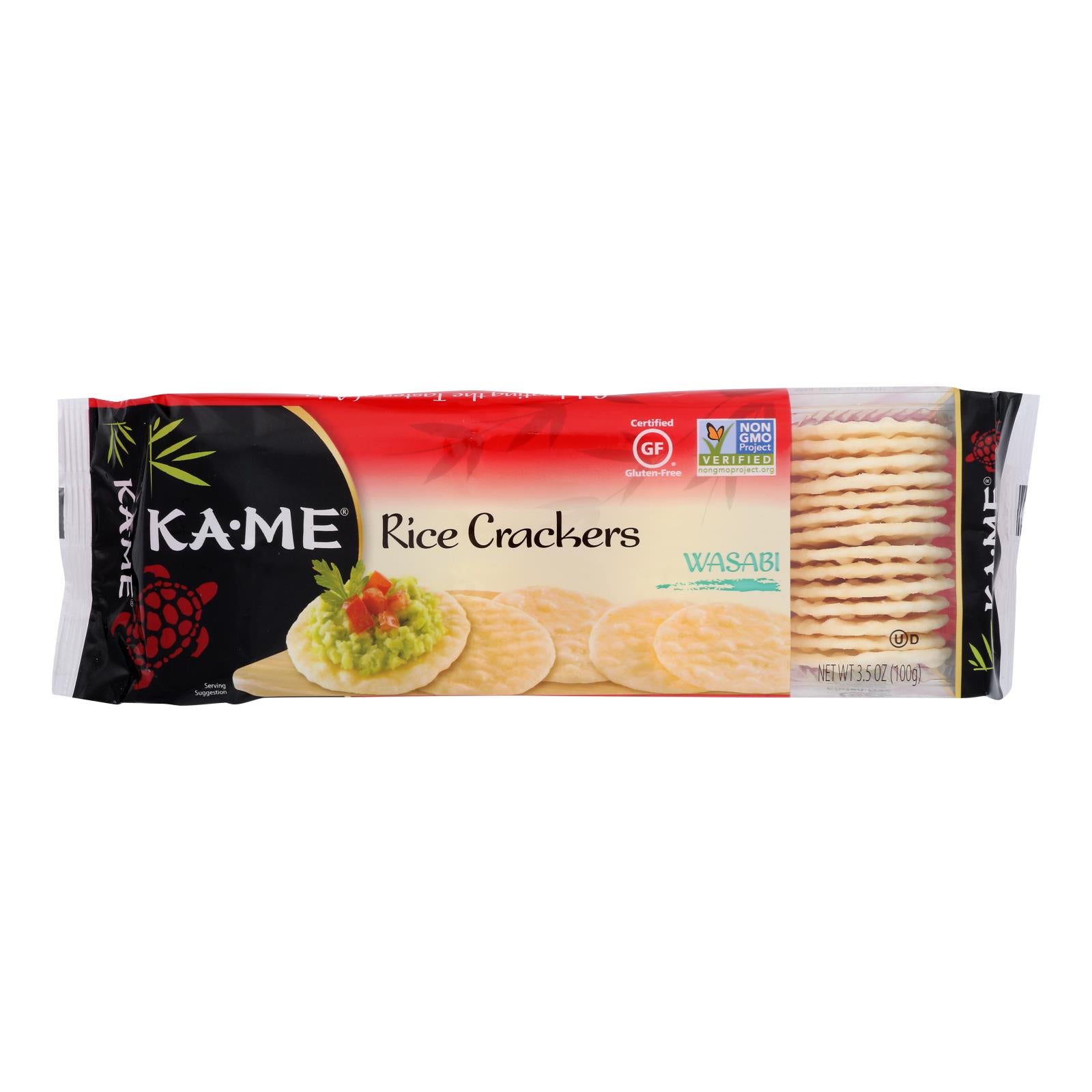 Kame Rice Crackers - Wasabi - 3.5 Oz - Case Of 12