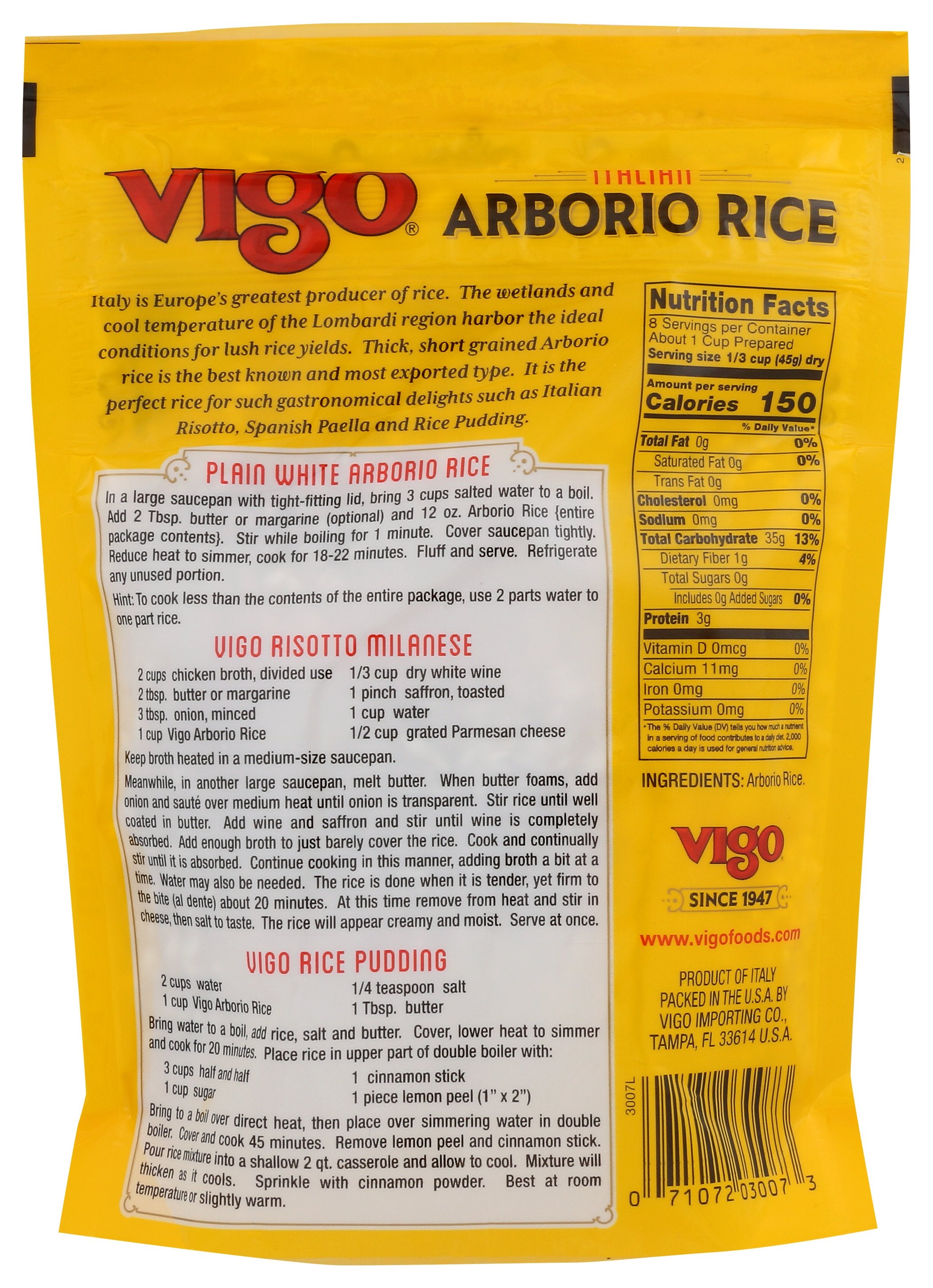 VIGO RICE ARBORIO BAG - Case of 6
