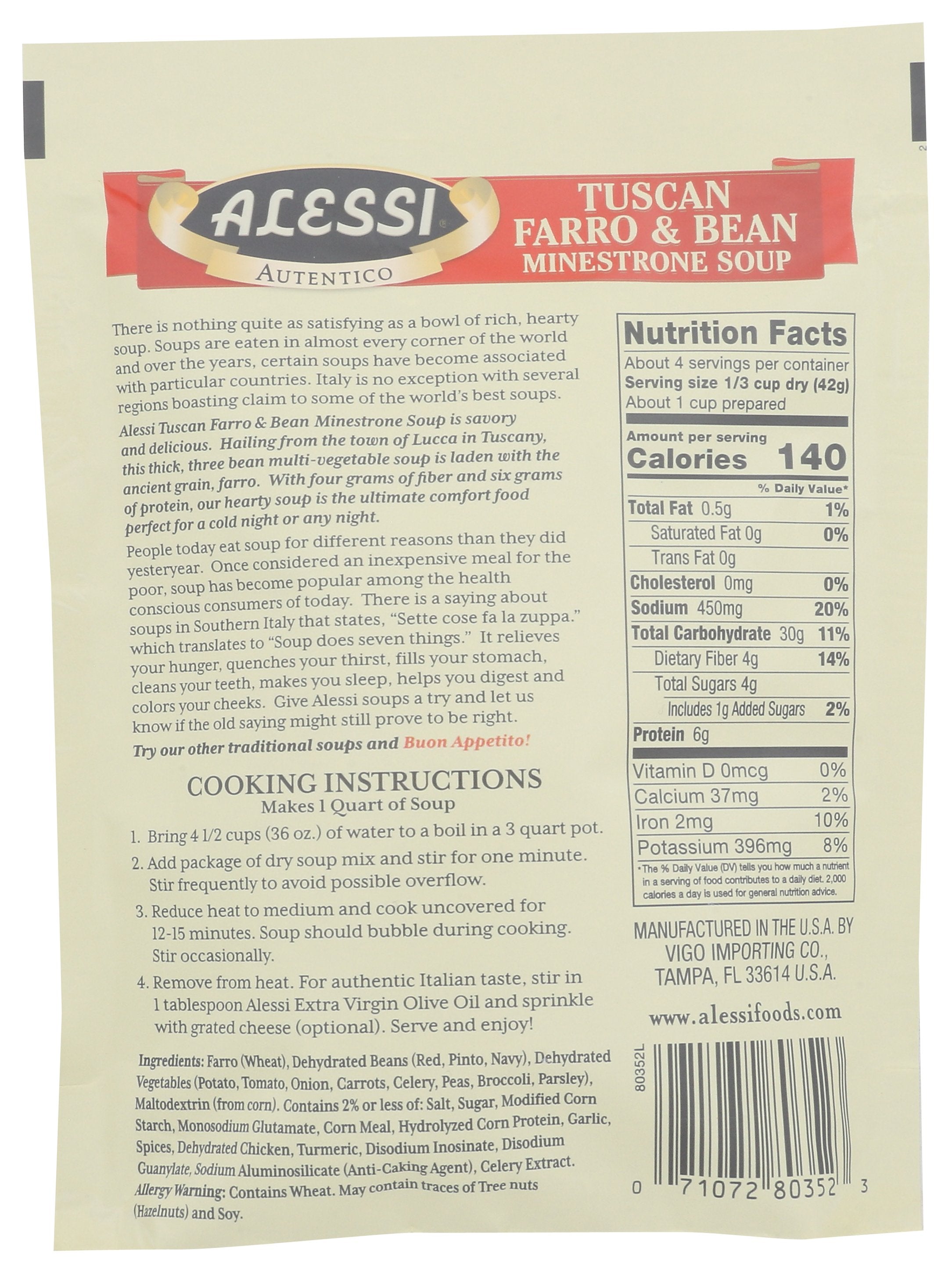 ALESSI MIX SOUP TSCN FARRO BEAN - Case of 6