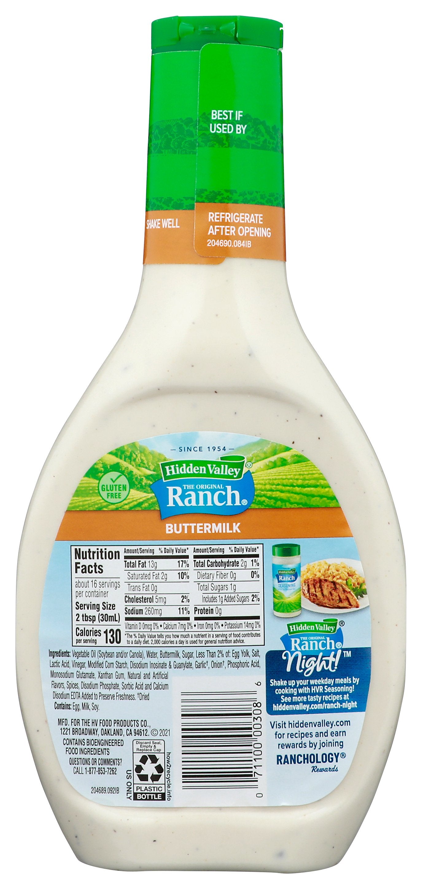 HIDDEN VALLEY RANCH DRESSING BUTTRMLK RANCH - Case of 6