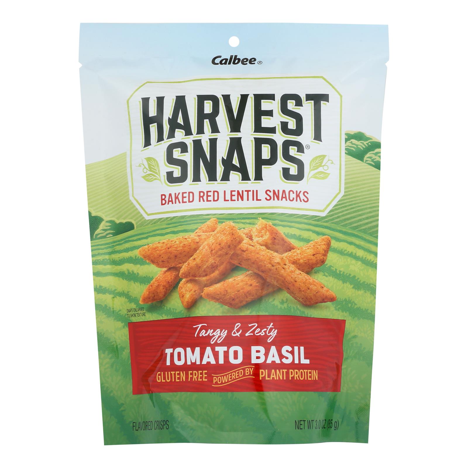 Calbee Snapea Crisp - Lentil Snaps - Tomato Basil - Case Of 12 - 3 Oz
