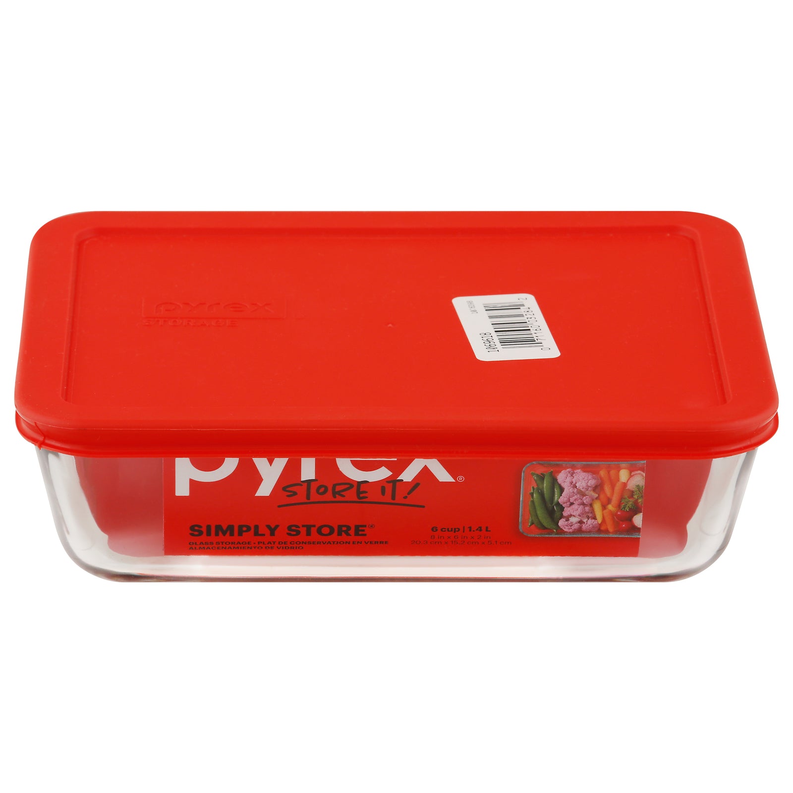 Pyrex - Strg Pls 6cup Rctngl Red - Case of 4-1 CT